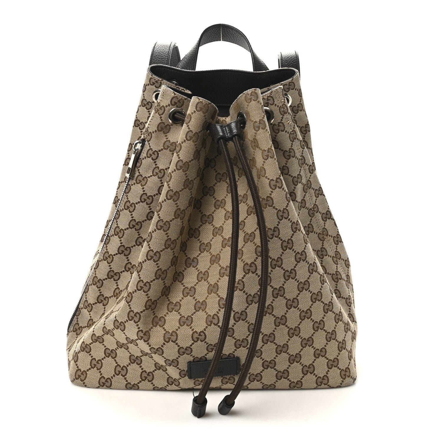 Monogram Dollar Calfskin O Drawstring Backpack Beige Ebony Testa di Moro Dark Chocolate