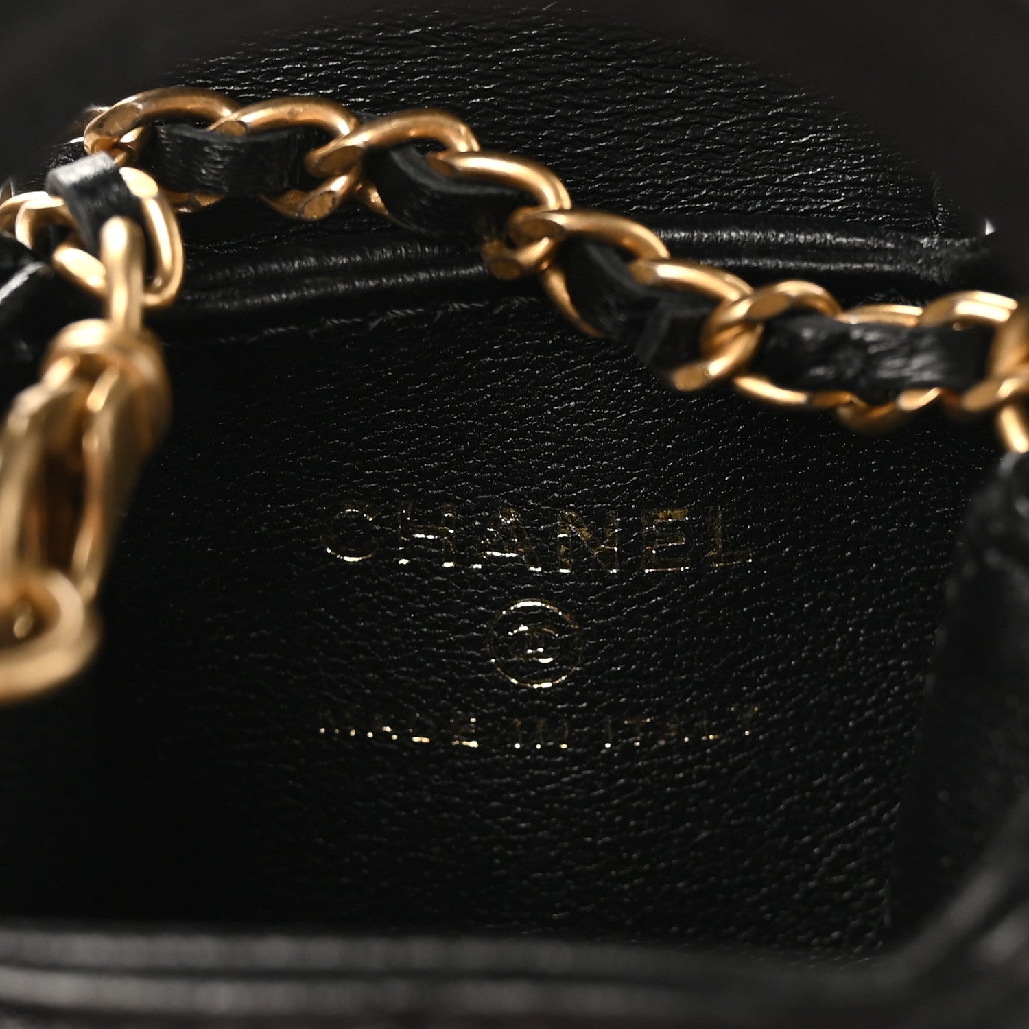 Shiny Lambskin Quilted Mini Kelly Bag Charm Black