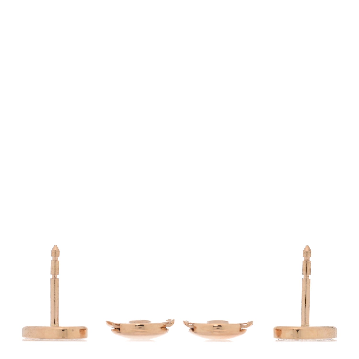 18K Rose Gold Diamond Chaine d'Ancre Contour Stud Earrings