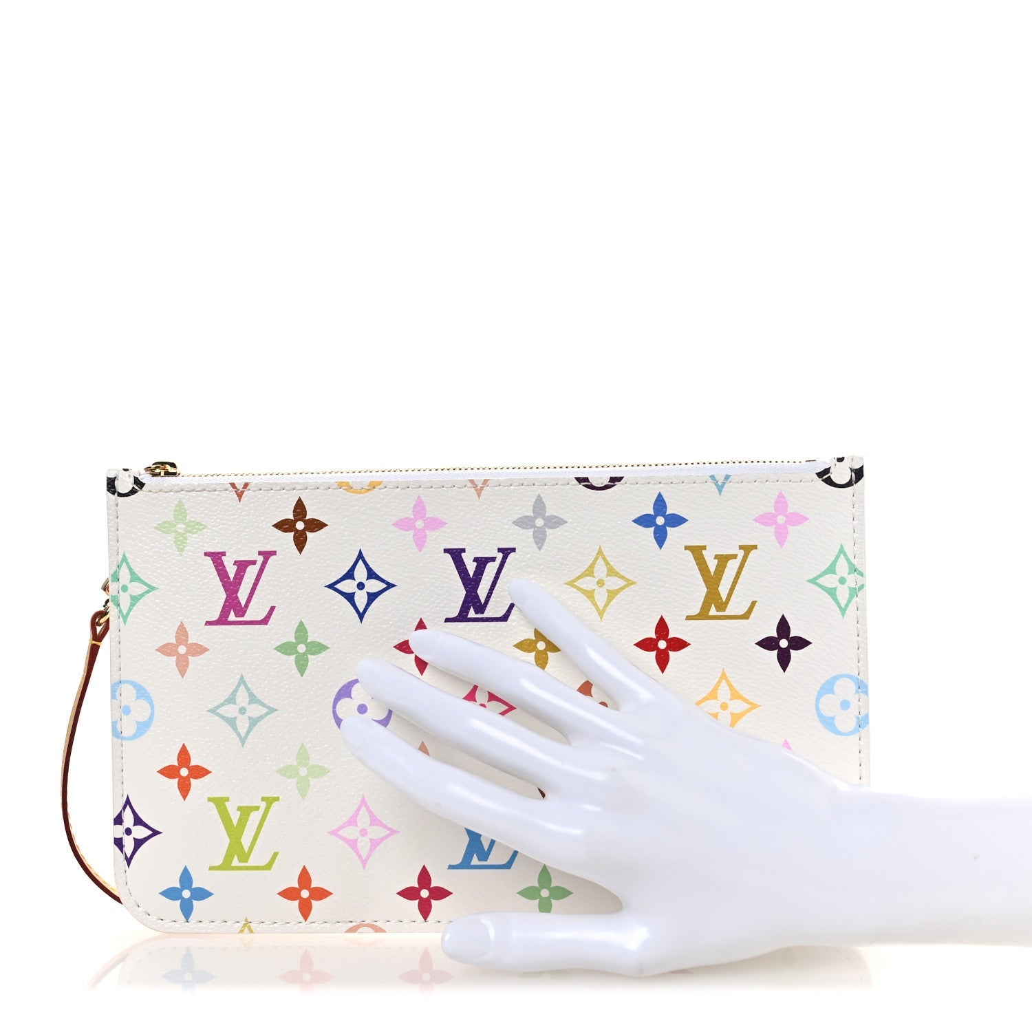 LV X TM Monogram Multicolor Neverfull MM Pochette White