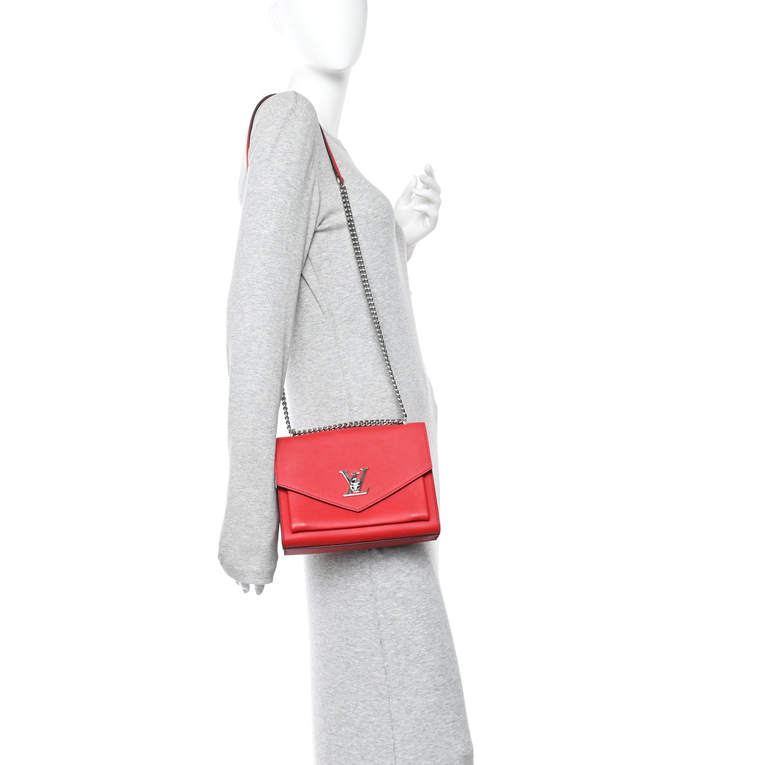 Soft Calfskin Mylockme Chain Bag BB Rubis