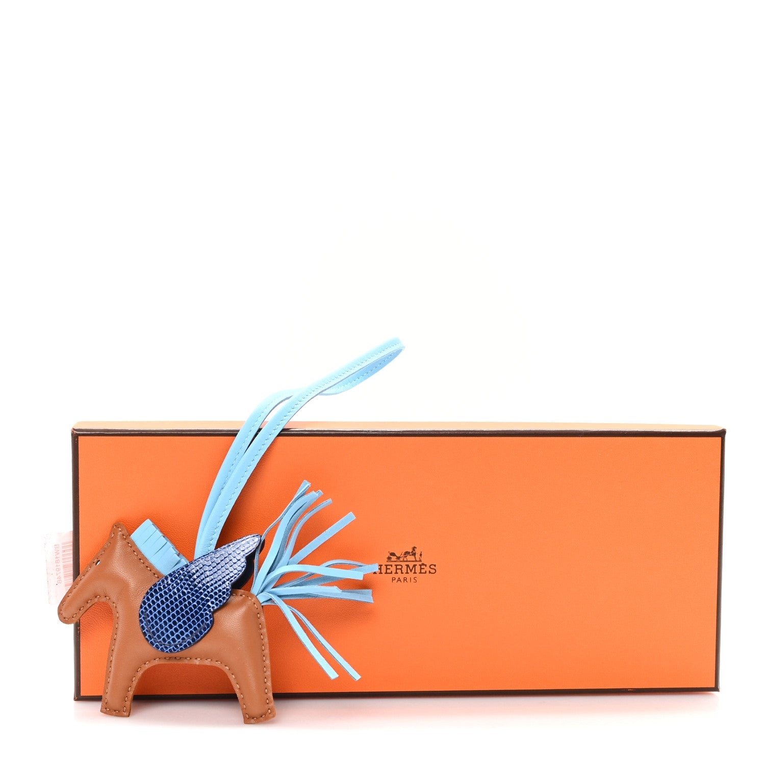 Milo Lambskin Lizard Touch Grigri Rodeo Pegase Horse Bag Charm PM Gold Bleu Celeste Bleu Saphir