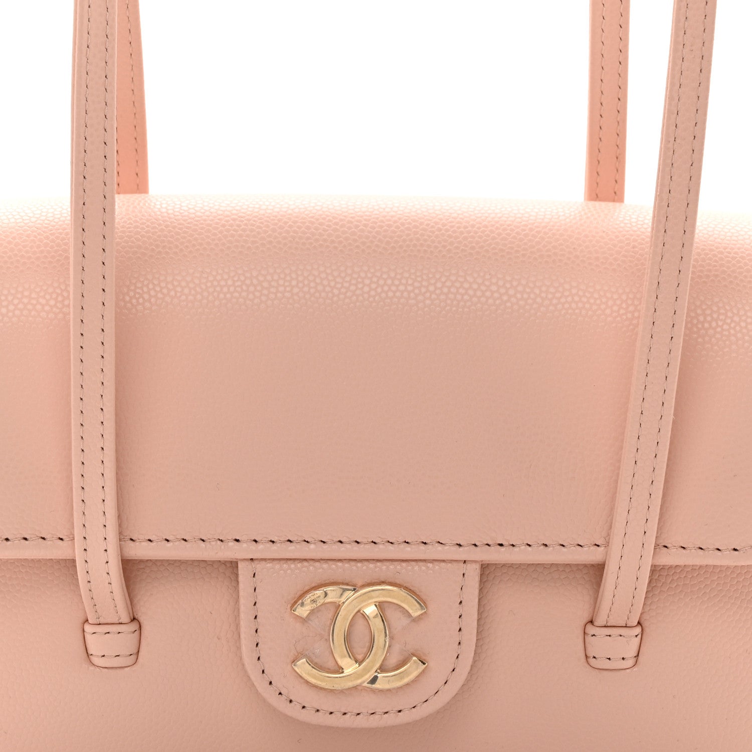 Shiny Caviar Mini Preppy Coco Shoulder Bag Light Pink