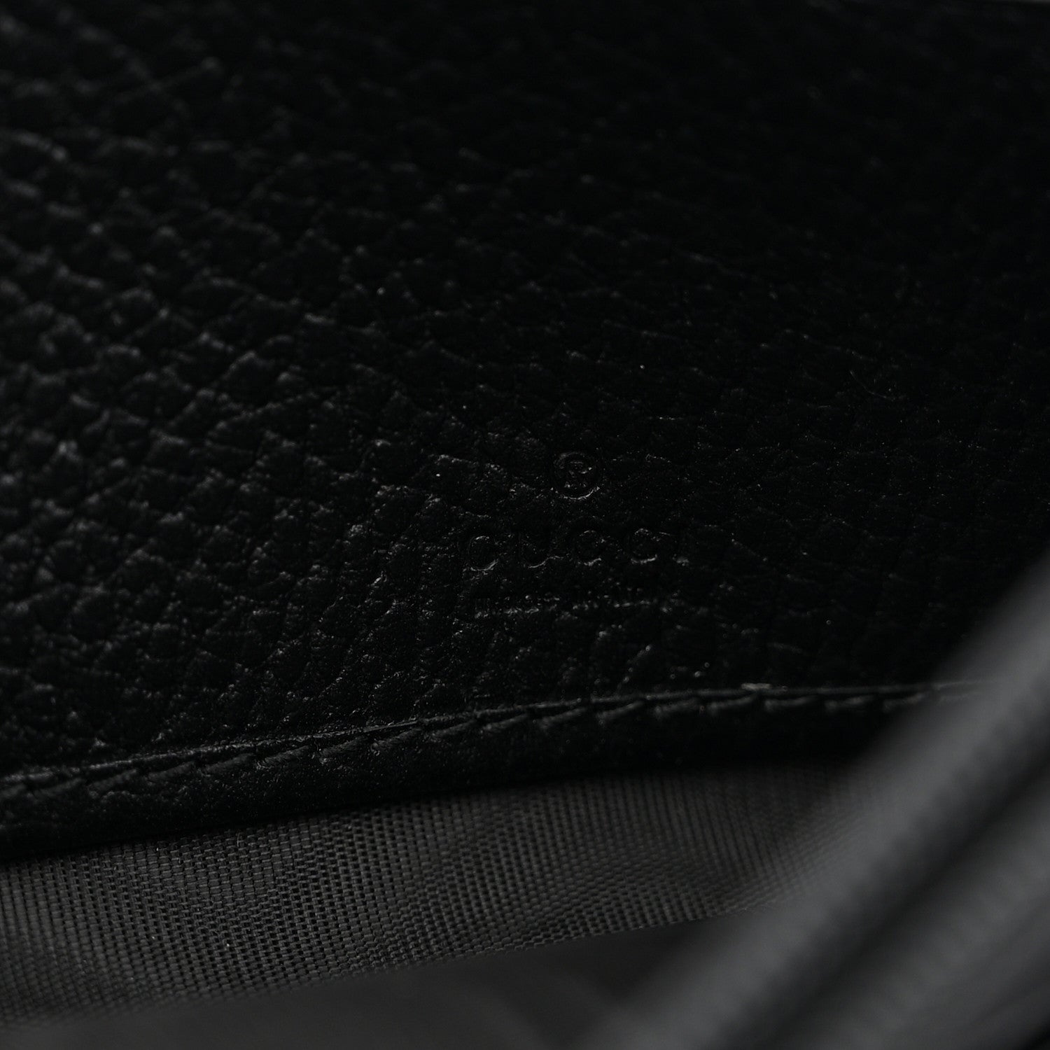Dollar Calfskin GG Supreme Monogram GG Marmont Continental Wallet Black Beige Ebony