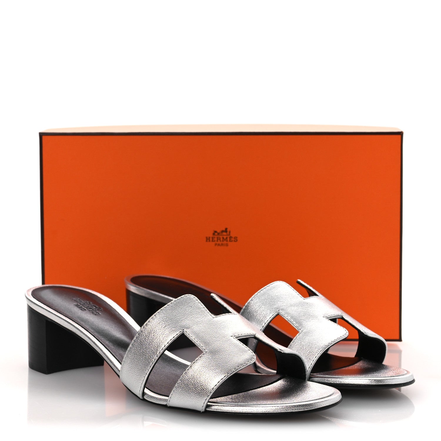 Metallic Nappa Oasis Sandals 41 Argent