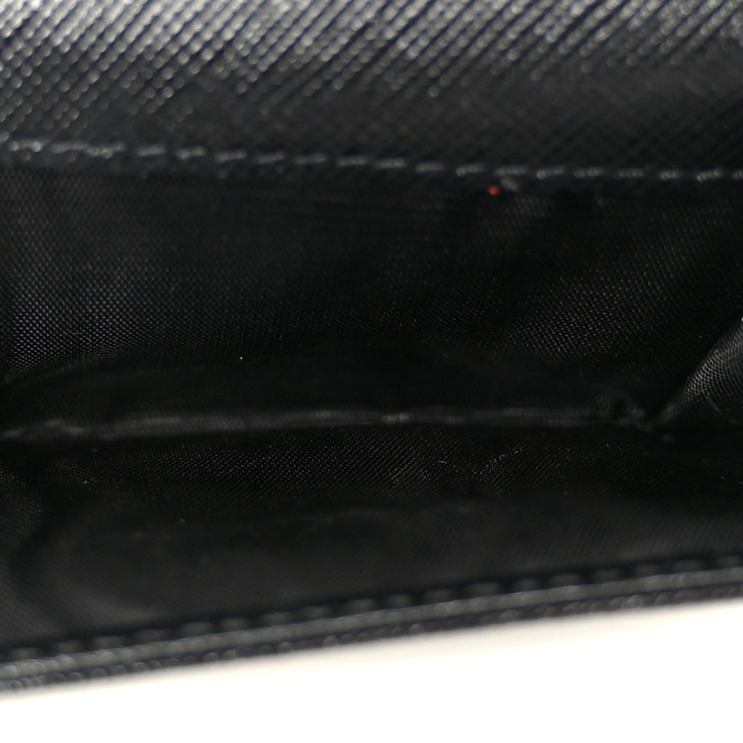 Tessuto Nylon Saffiano Tri-Fold Compact Wallet Black