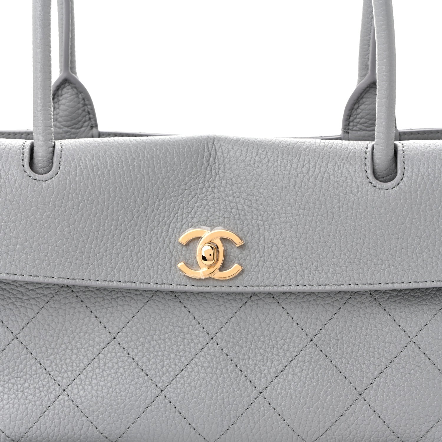 Grained Calfskin Urban Essentials Small Shopping Bag Grey