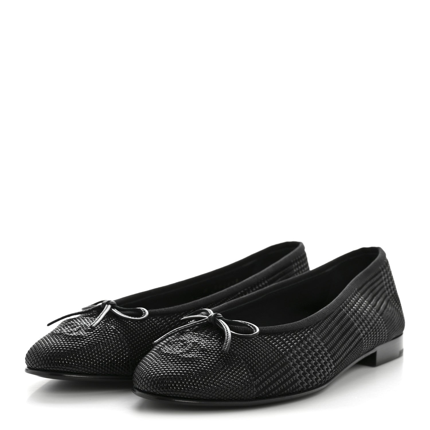 Suede Kidskin Cap Toe CC Ballerina Flats 39 Black