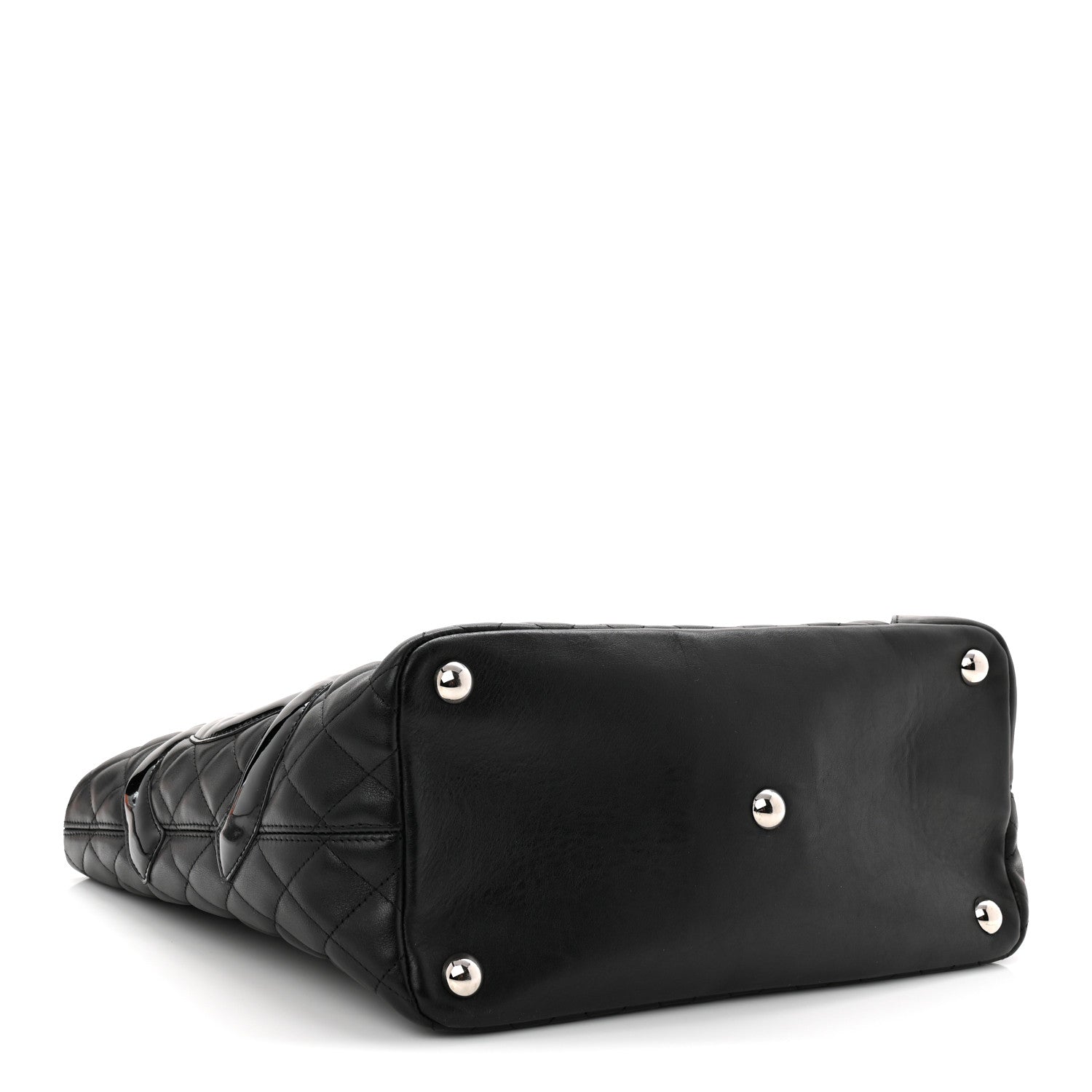 Calfskin Quilted Large Cambon Tote Black