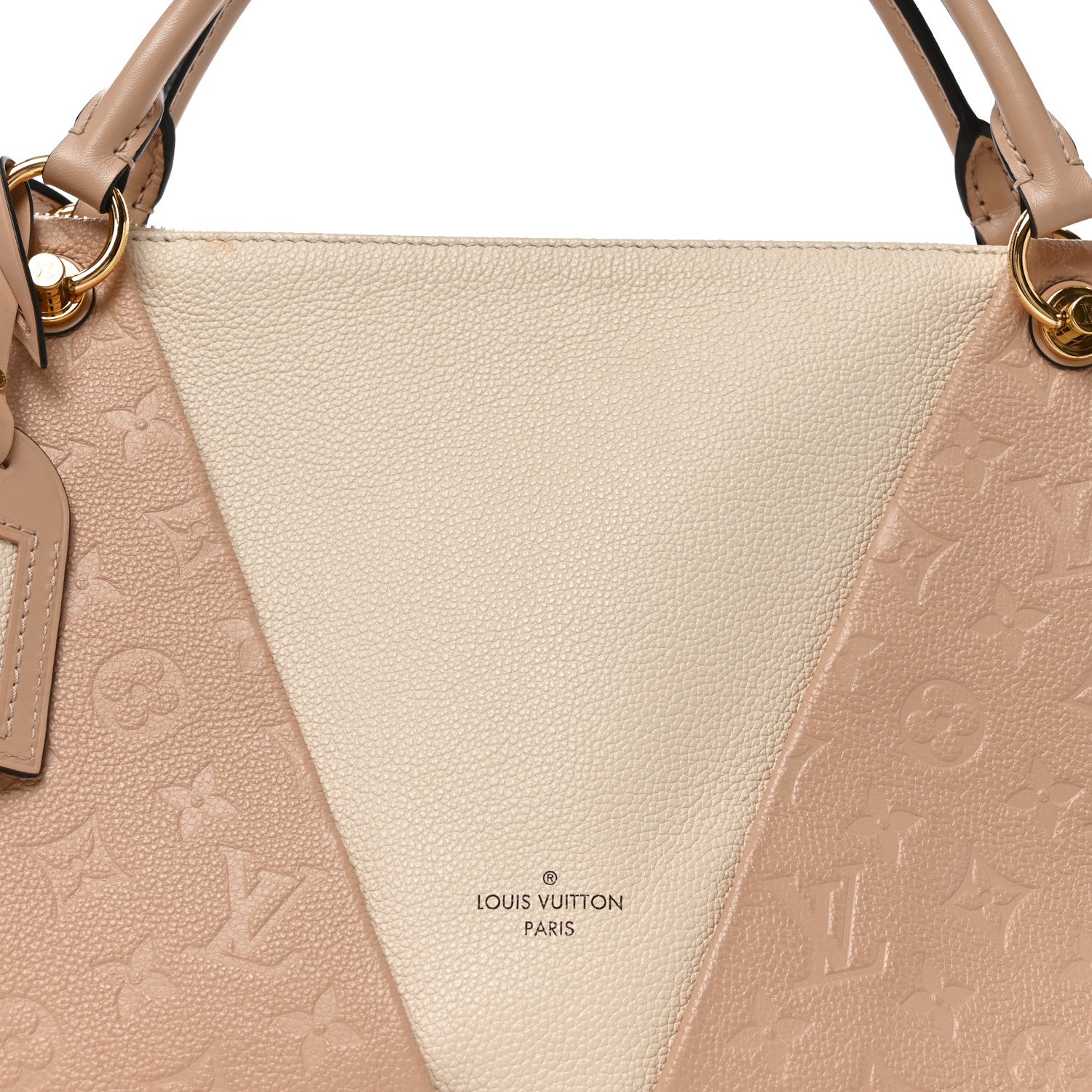 Empreinte V Tote MM Beige Rose Creme