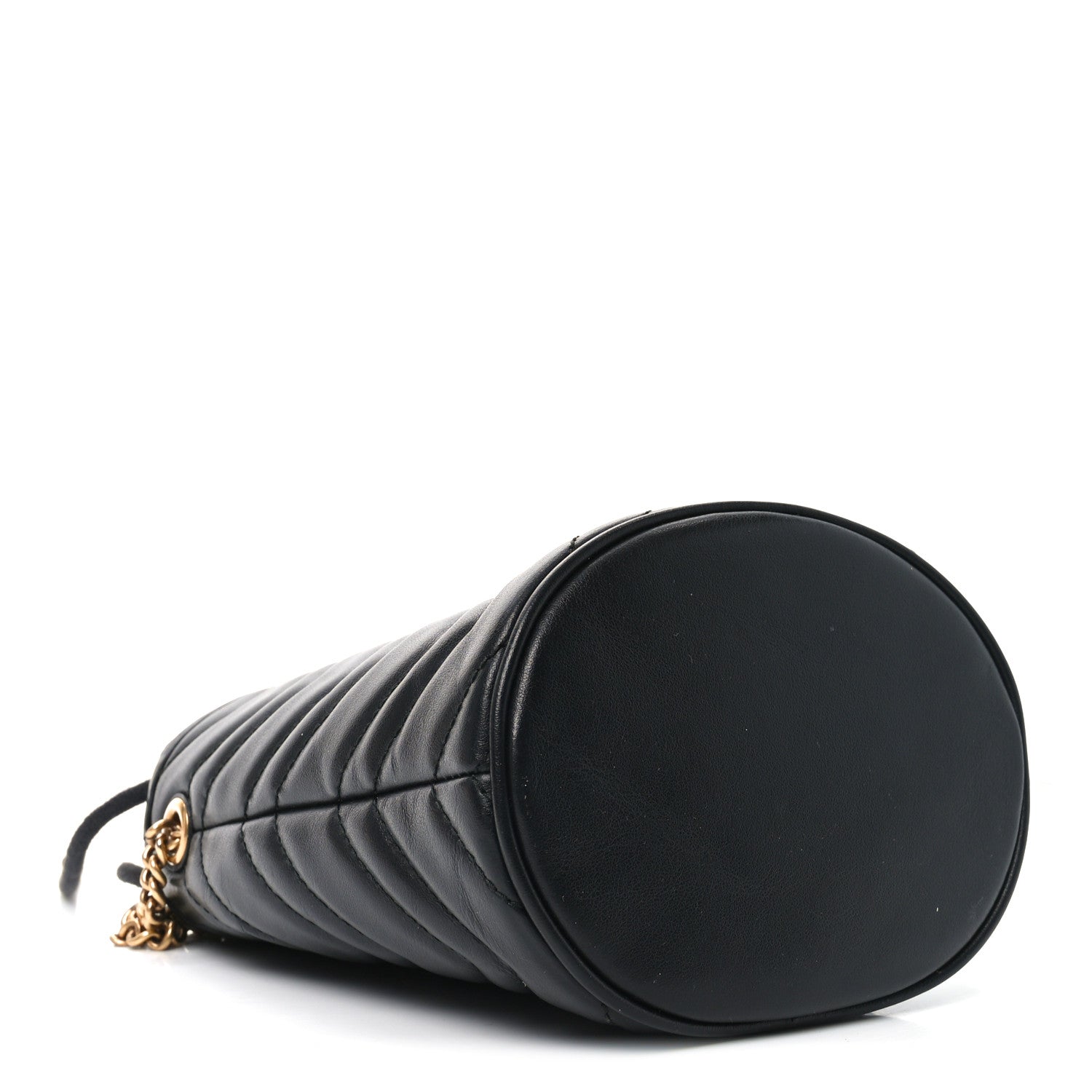 Calfskin Matelasse Mini GG Marmont 2.0 Bucket Bag Black