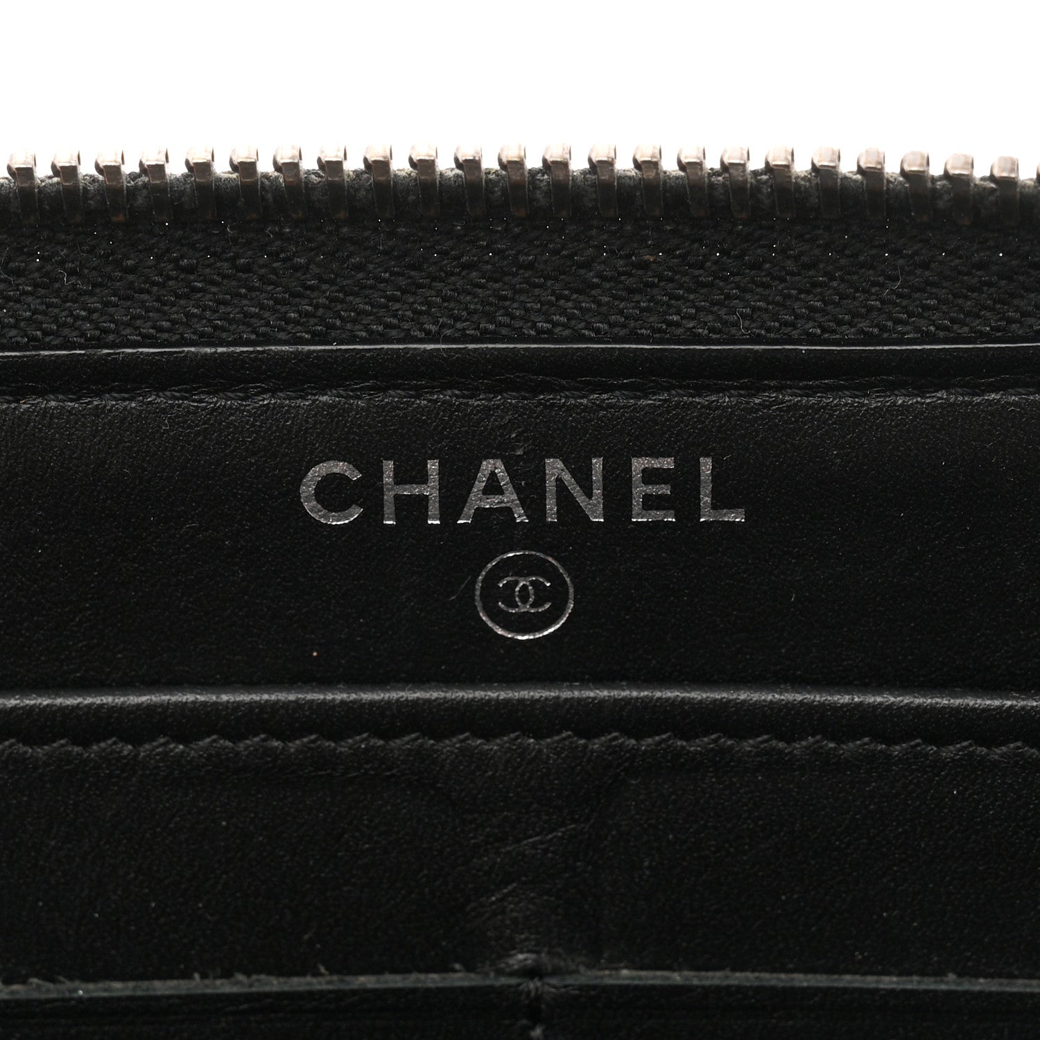 Glazed Calfskin Quilted Small Coco Boy Zip Around Wallet Black