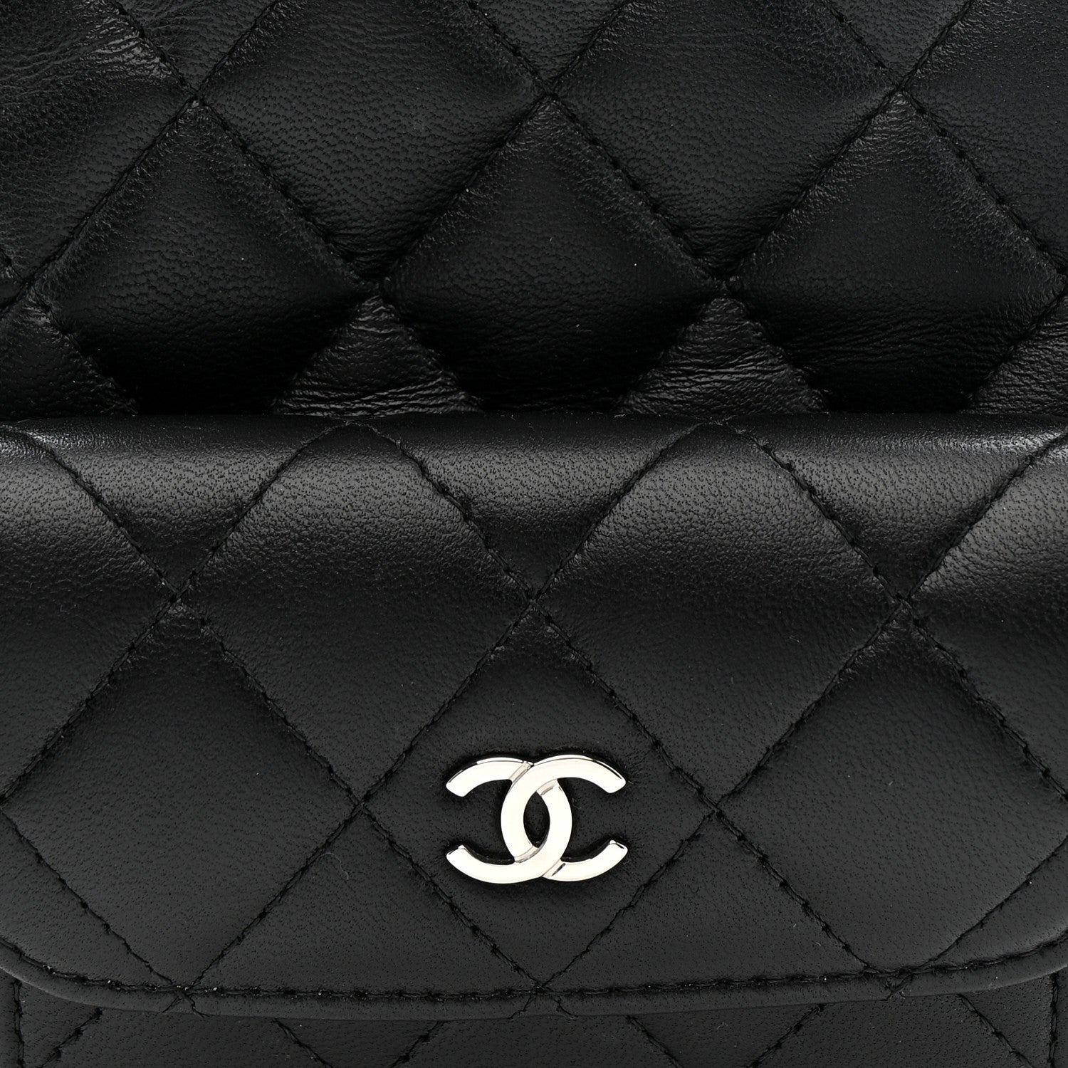 Lambskin Quilted CC Mini Classic Backpack Black