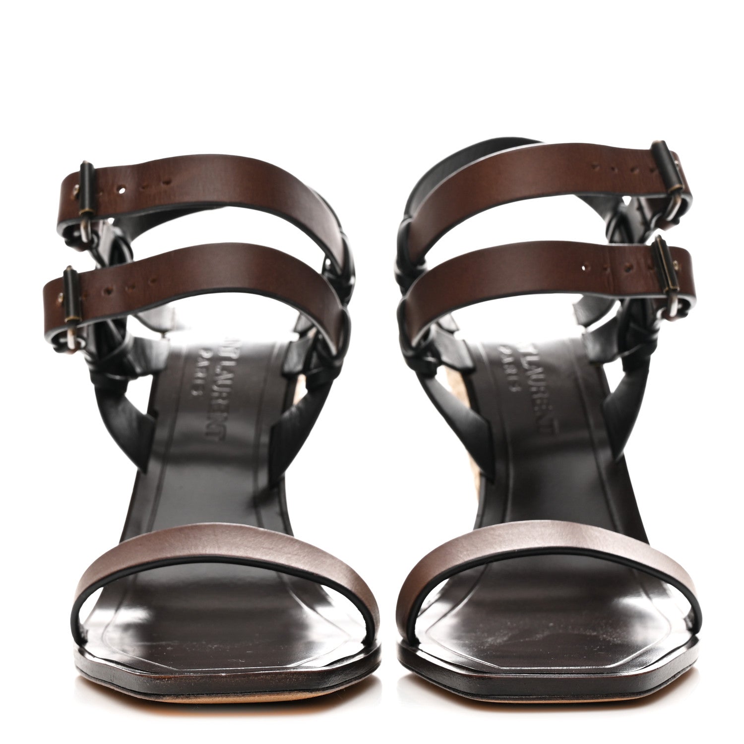 Calfskin Espadrille Wedges 35 Brown