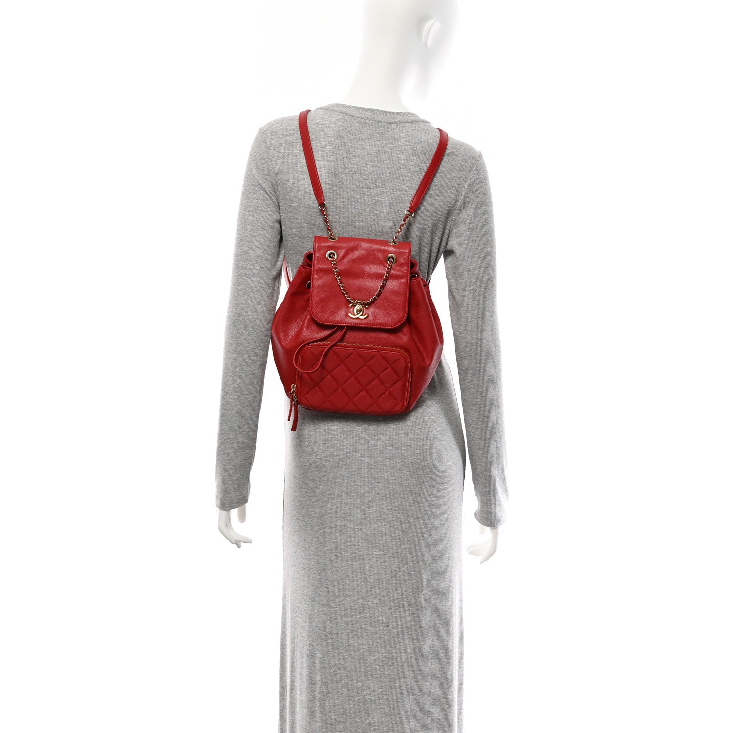 Caviar Quilted Business Affinity Backpack Fuchsia