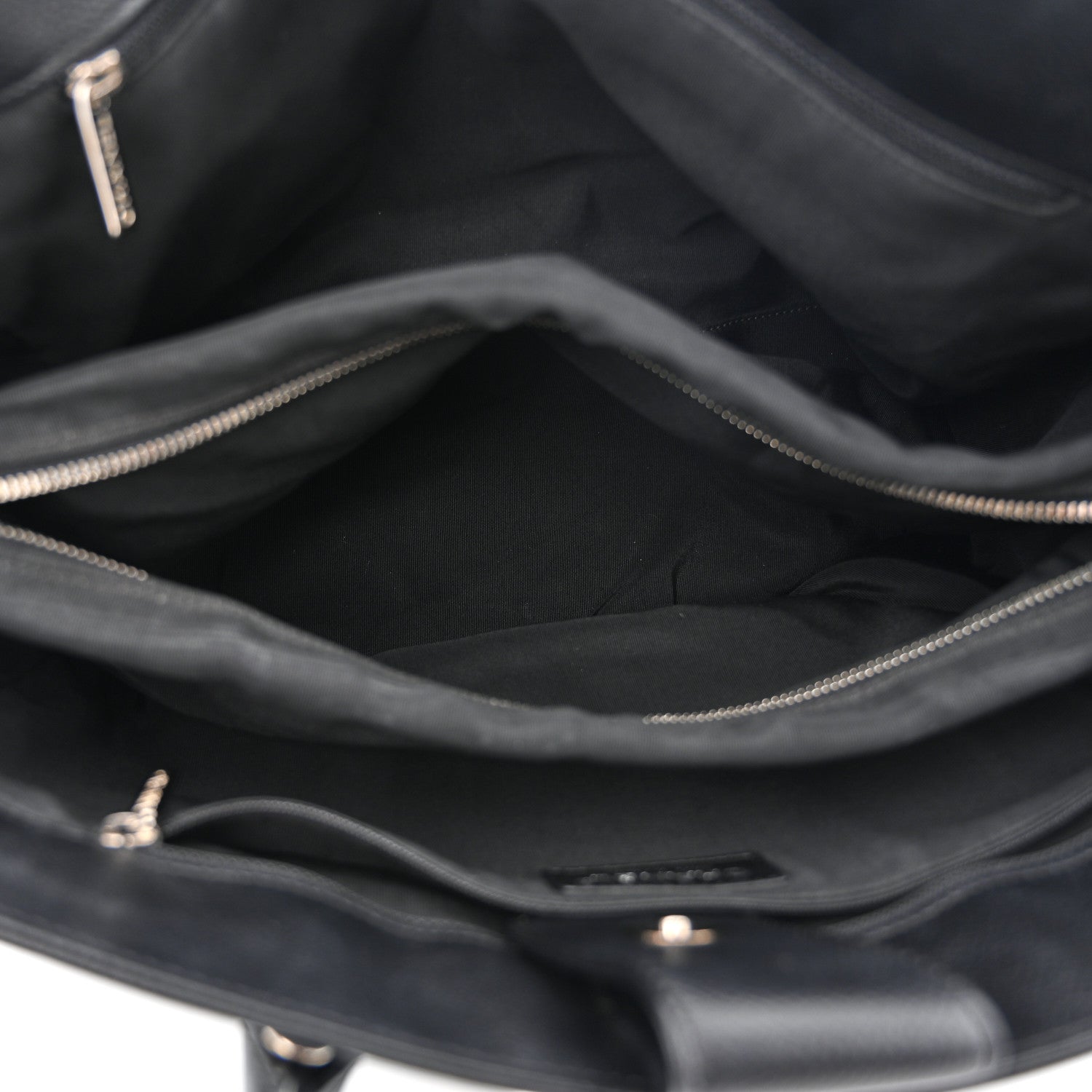Calfskin Cerf Executive Shopper Tote Black