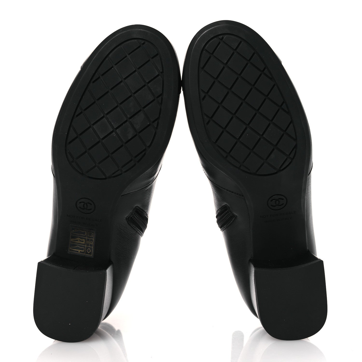Stretch Lambskin Cap Toe CC Short Boots 36.5 Black