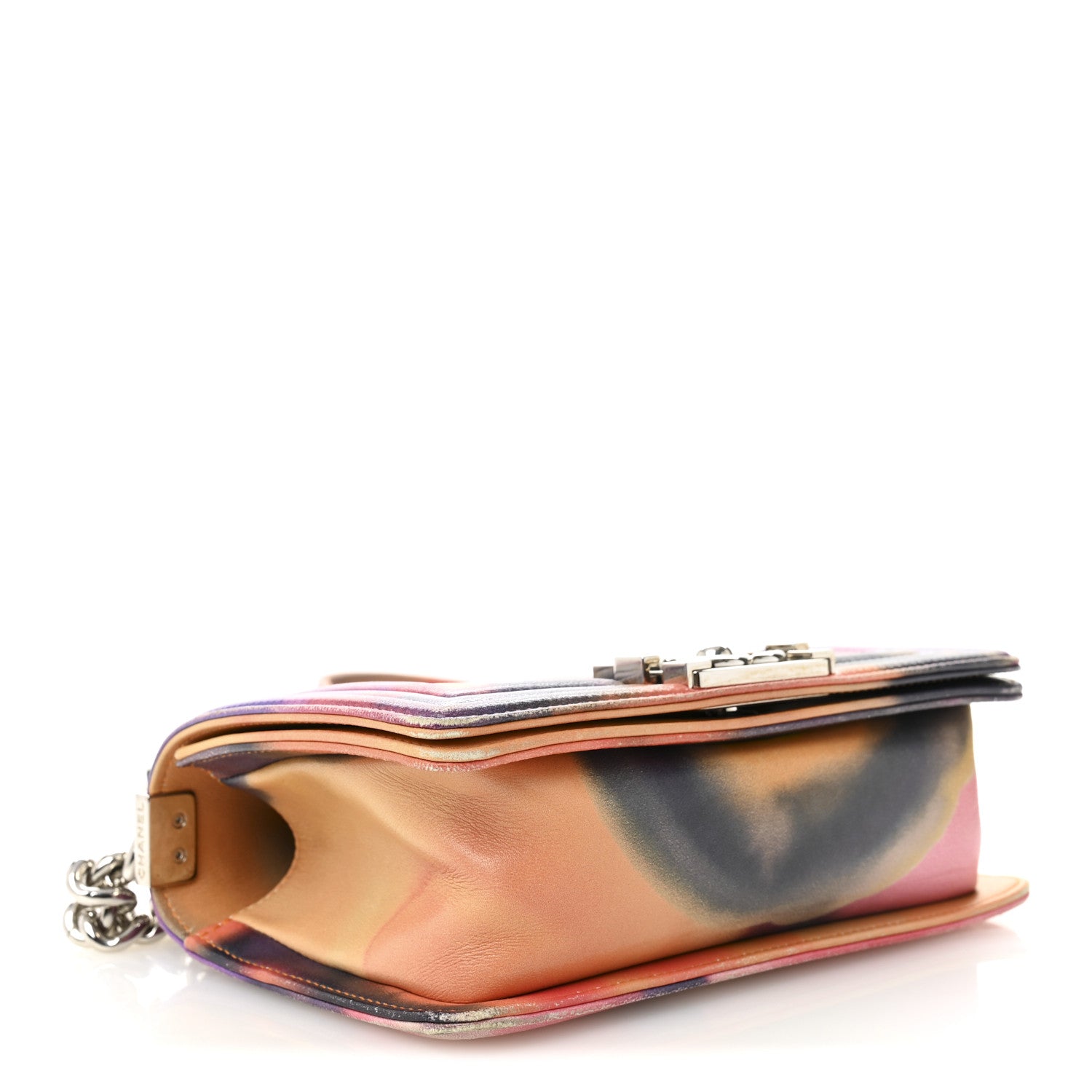 Lambskin Quilted Small Flower Power Boy Flap Multicolor