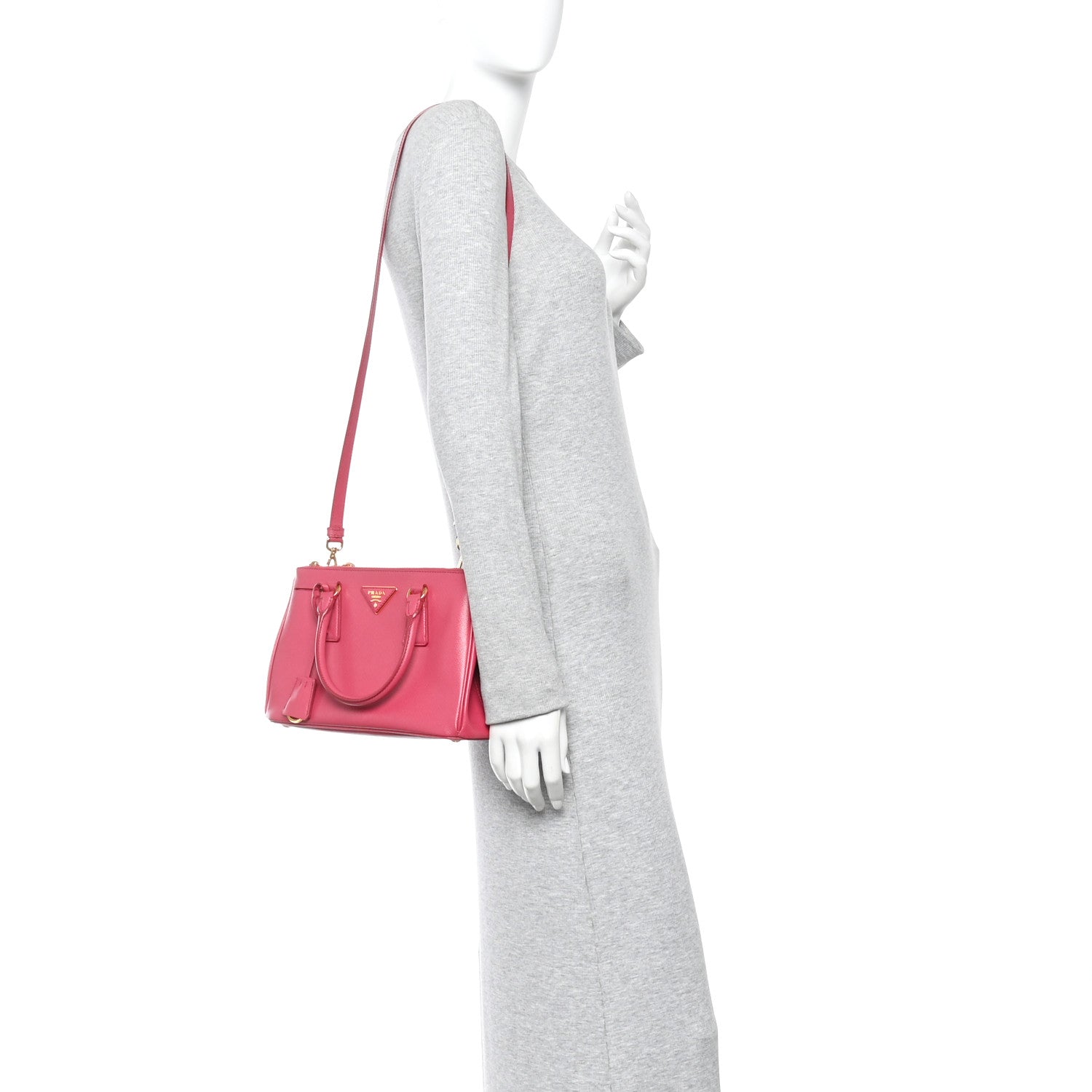 Saffiano Mini Galleria Double Zip Tote Peonia