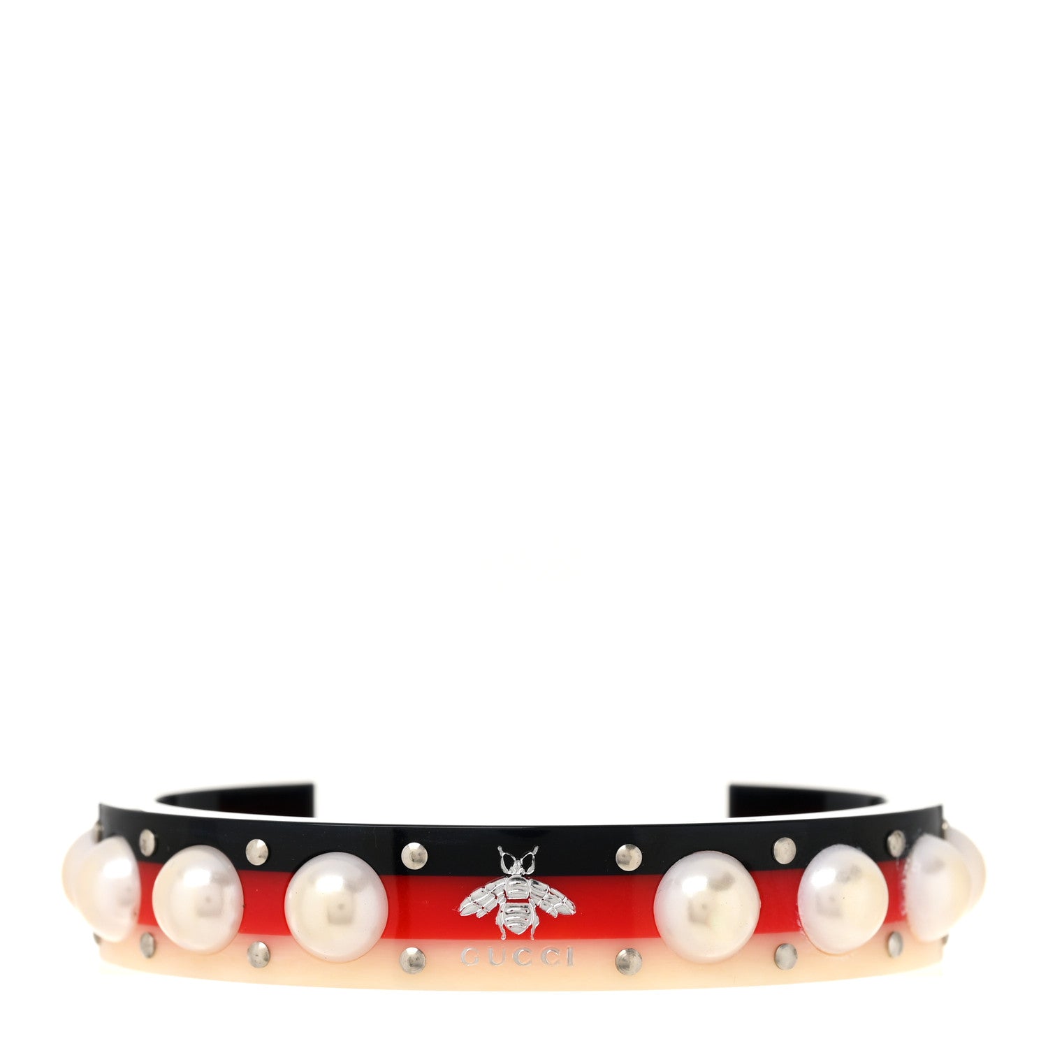 Web Pearl Cuff  Blue Red White