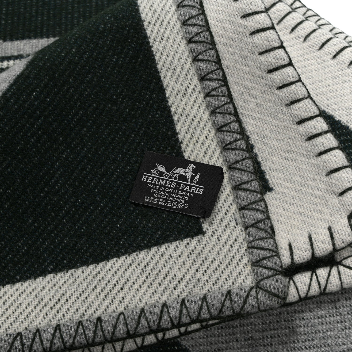 Wool Cashmere Plaid Tatersale Blanket