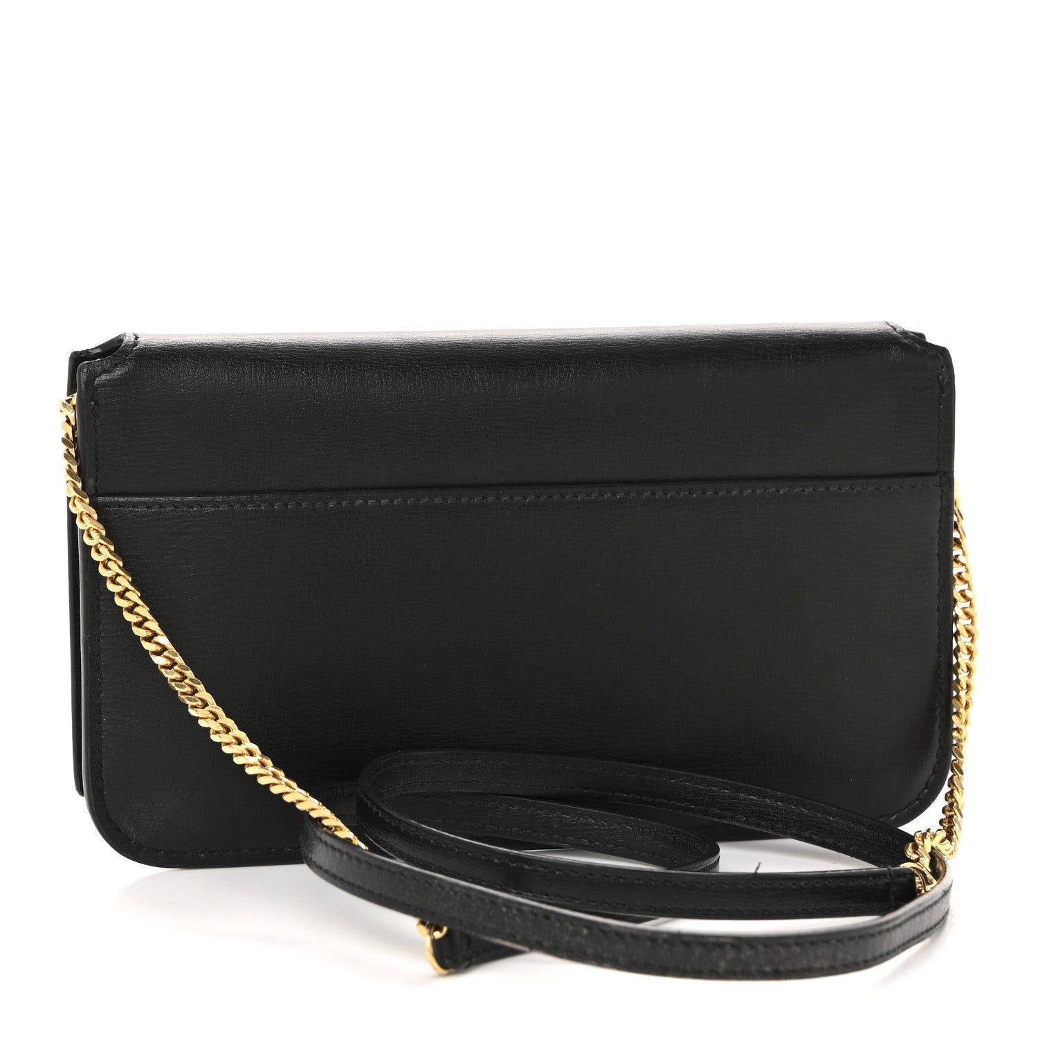 Smooth Calfskin Monogram Phone Holder Crossbody Black