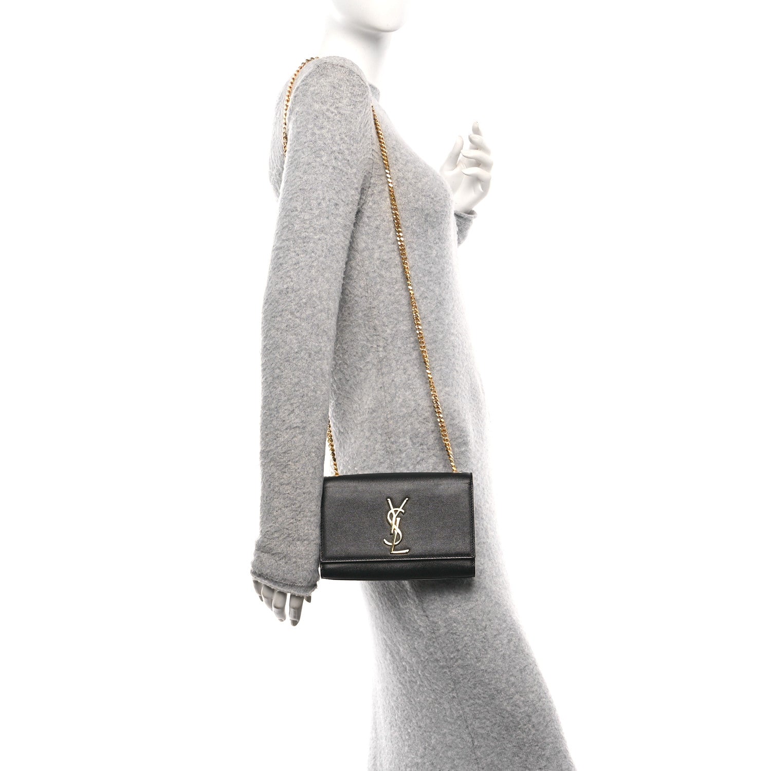 Grain De Poudre Small Monogram Kate Satchel Black