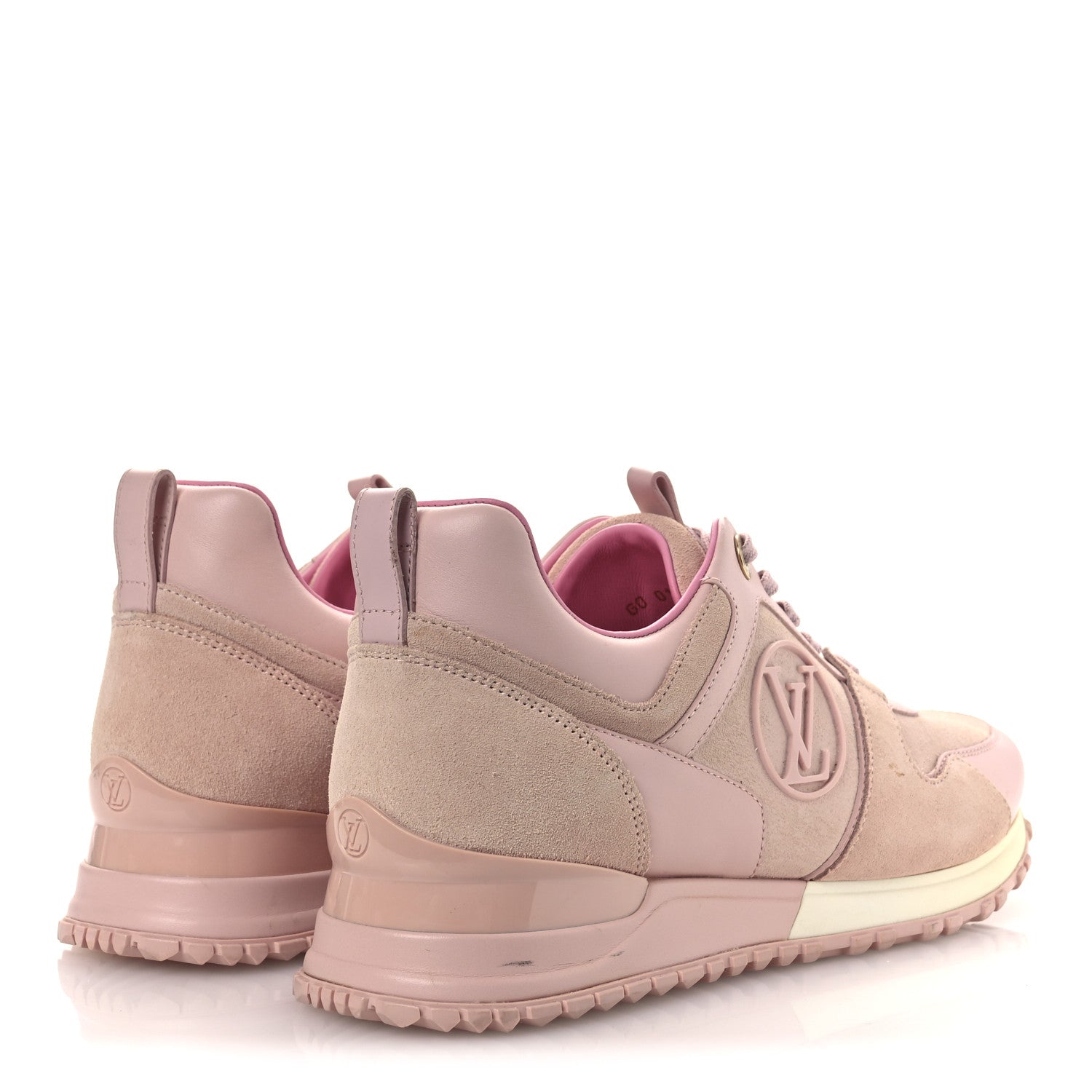 Suede Calfskin Run Away Sneakers 37.5 Pink