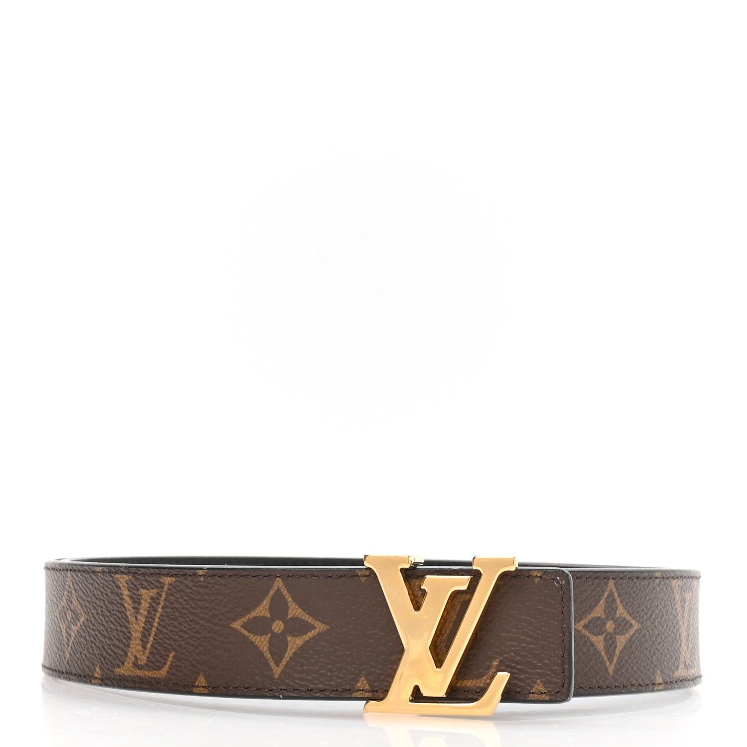 Calfskin Monogram 30mm LV Initiales Reversible 85 34 Belt Black
