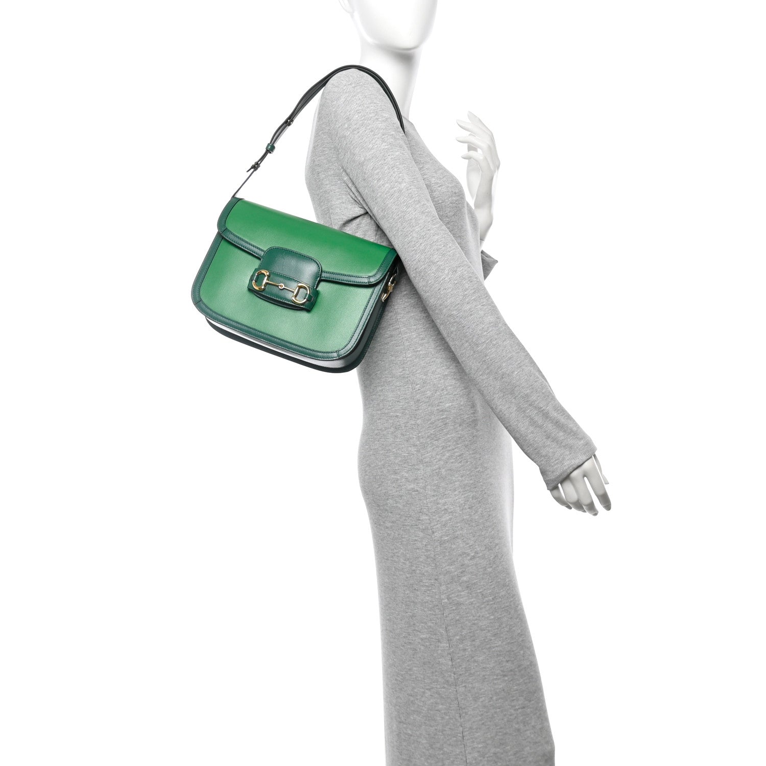 Azalea Calfskin Horsebit 1955 Shoulder Bag New Shamarock Emerald