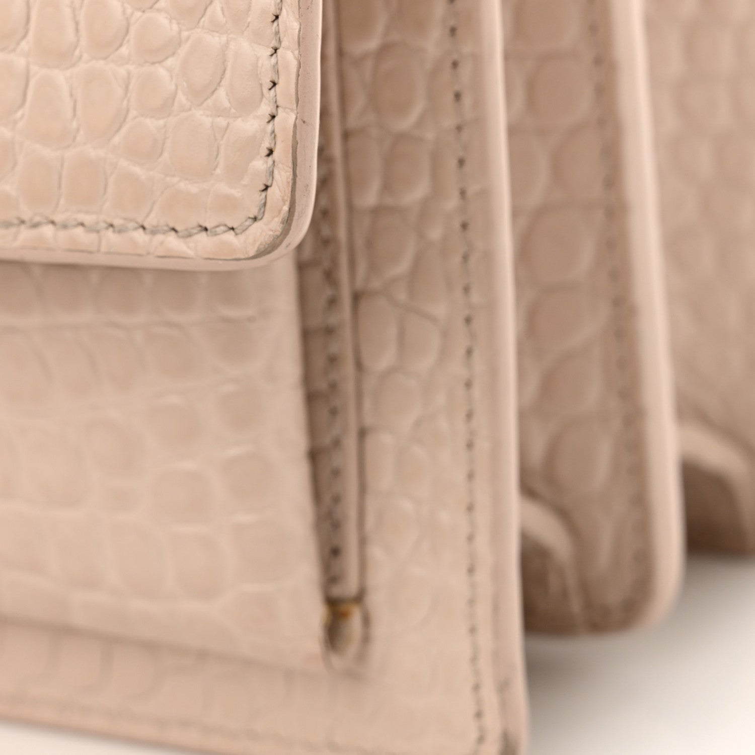 Calfskin Crocodile Embossed Medium Monogram Sunset Rose Antic