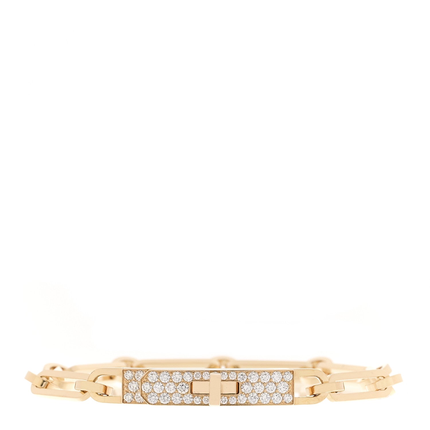 18K Yellow Gold Diamond Pave PM Kelly Chaine Bracelet SH
