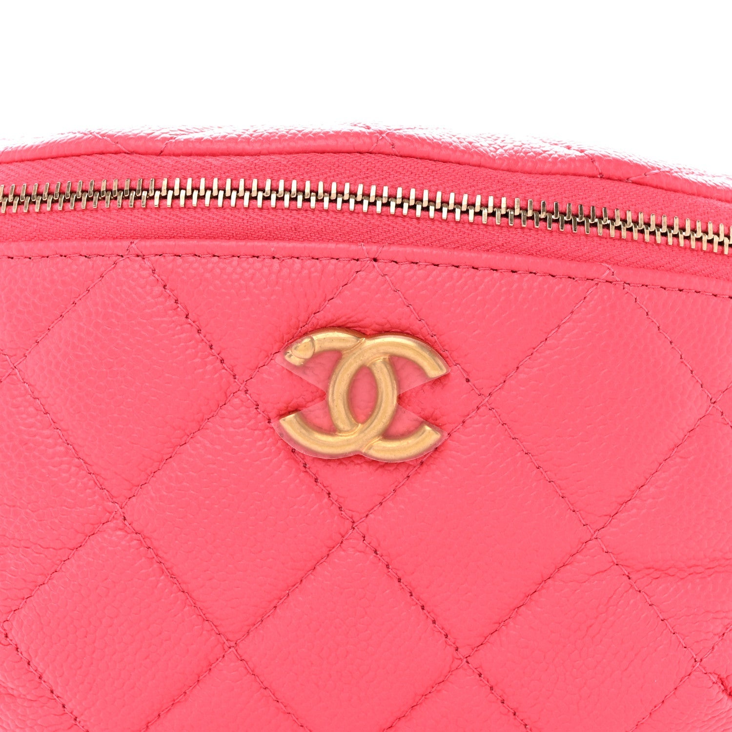 Caviar Quilted Sweetheart Belt Bag Fuchsia