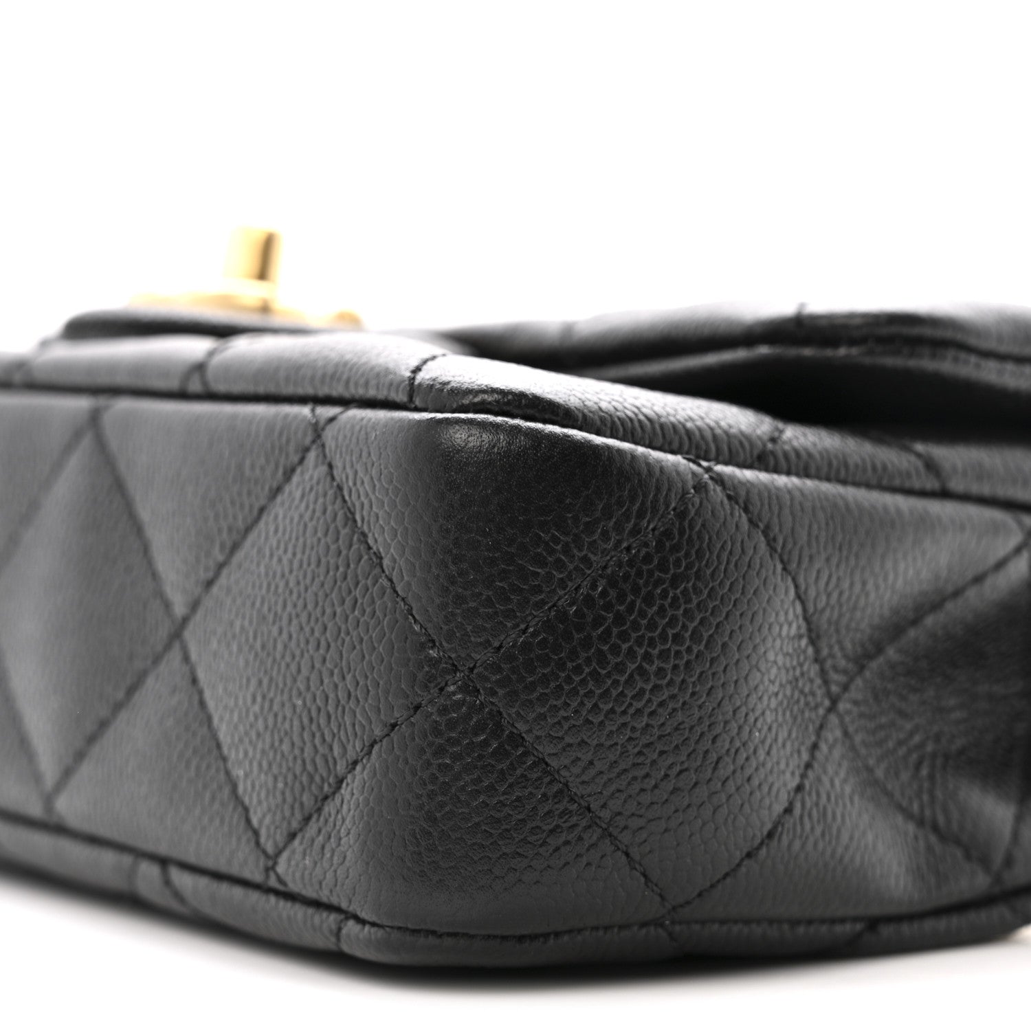 Caviar Quilted Mini Sweetheart Rectangular Flap Black