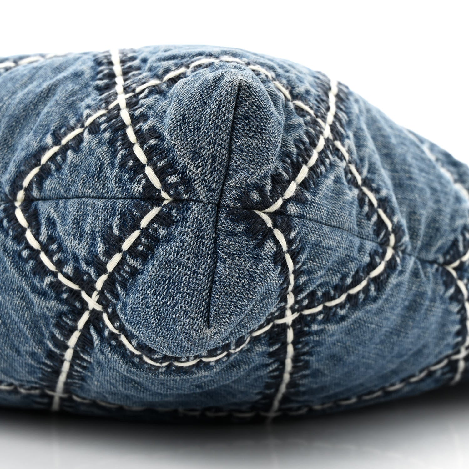 Denim Quilted Stitched Small Chanel 22 Blue