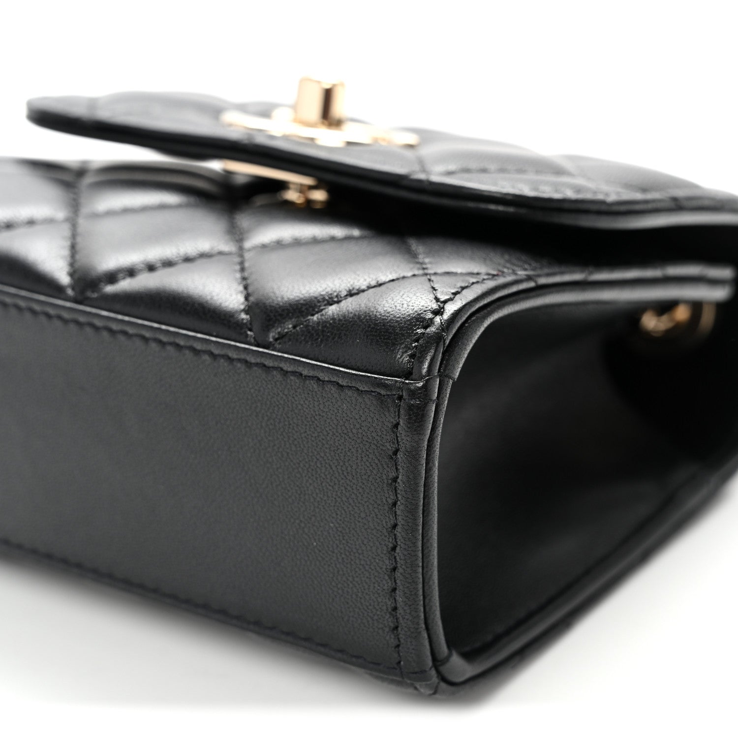 Lambskin Quilted Mini Trendy CC Clutch With Chain Red