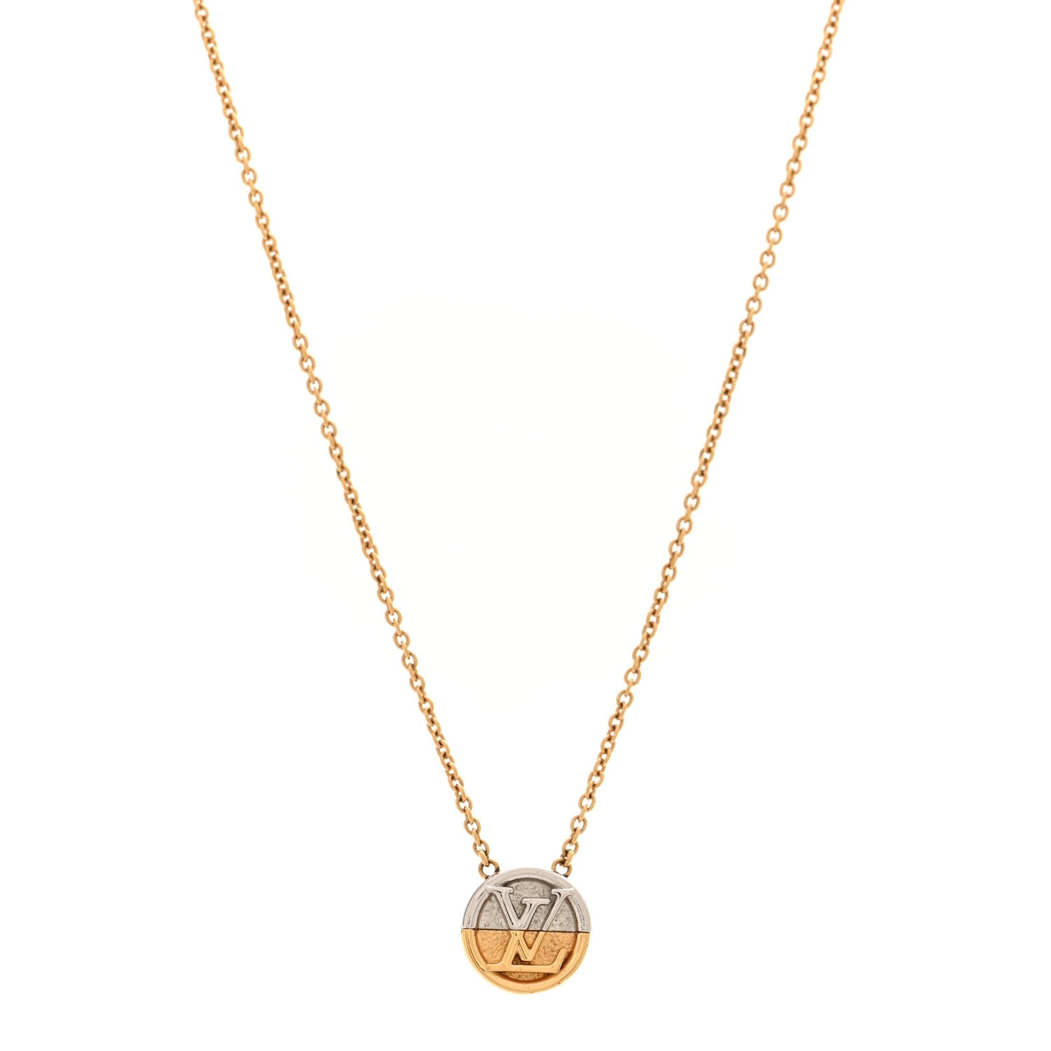 Metal L to V Necklace Gold Silver