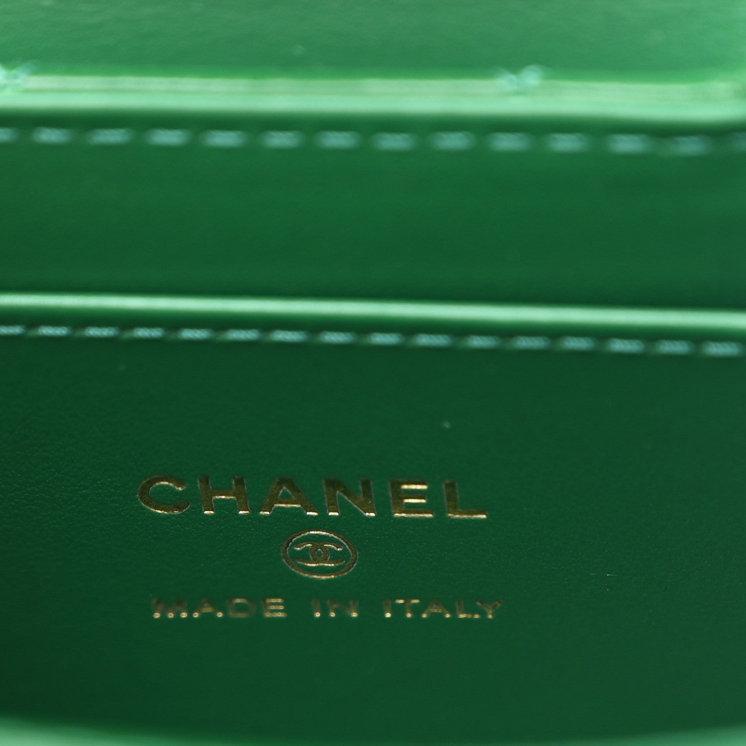 Shiny Aged Calfskin Quilted Mini Nano Kelly Shopper Green