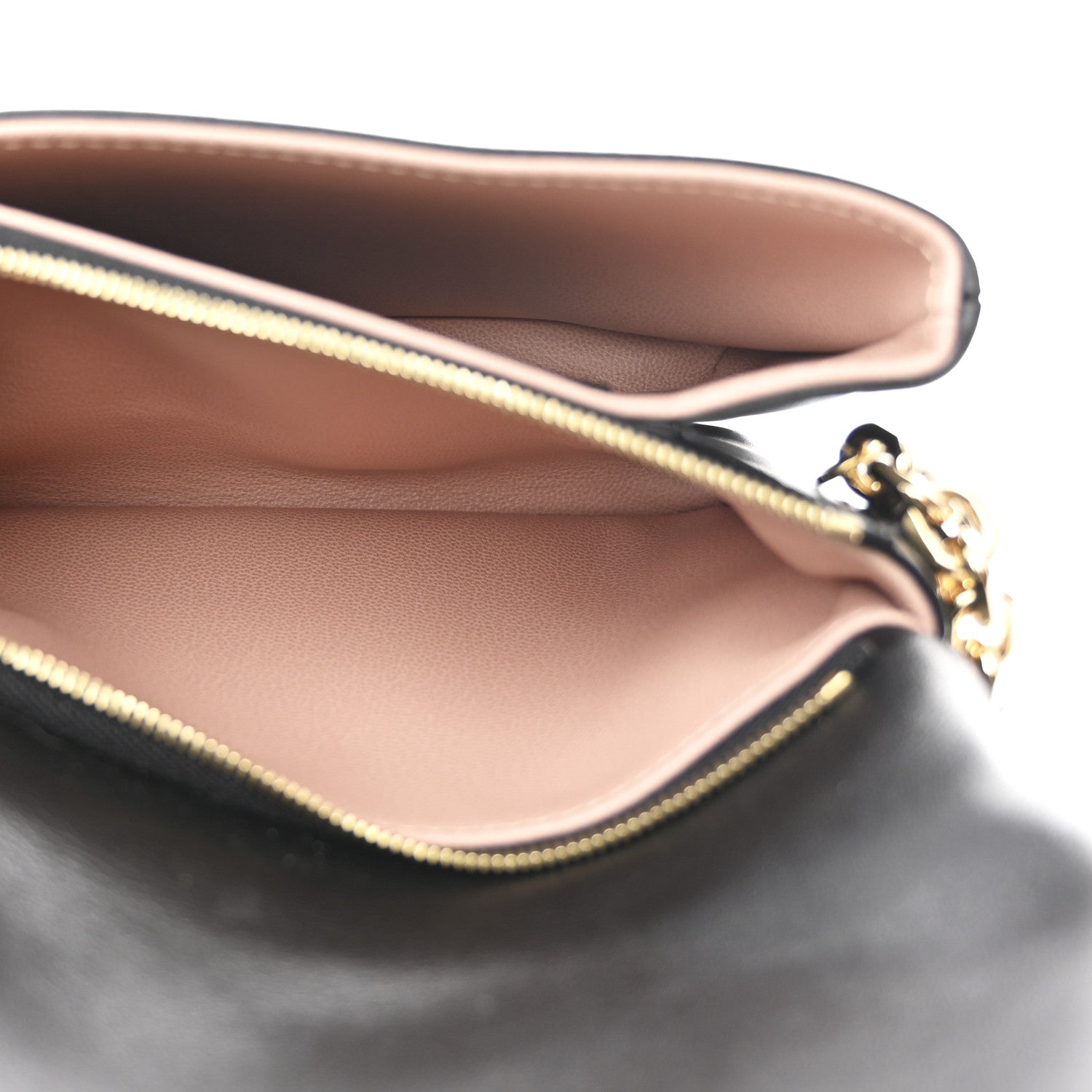 Lambskin Embossed Monogram Pochette Coussin Black