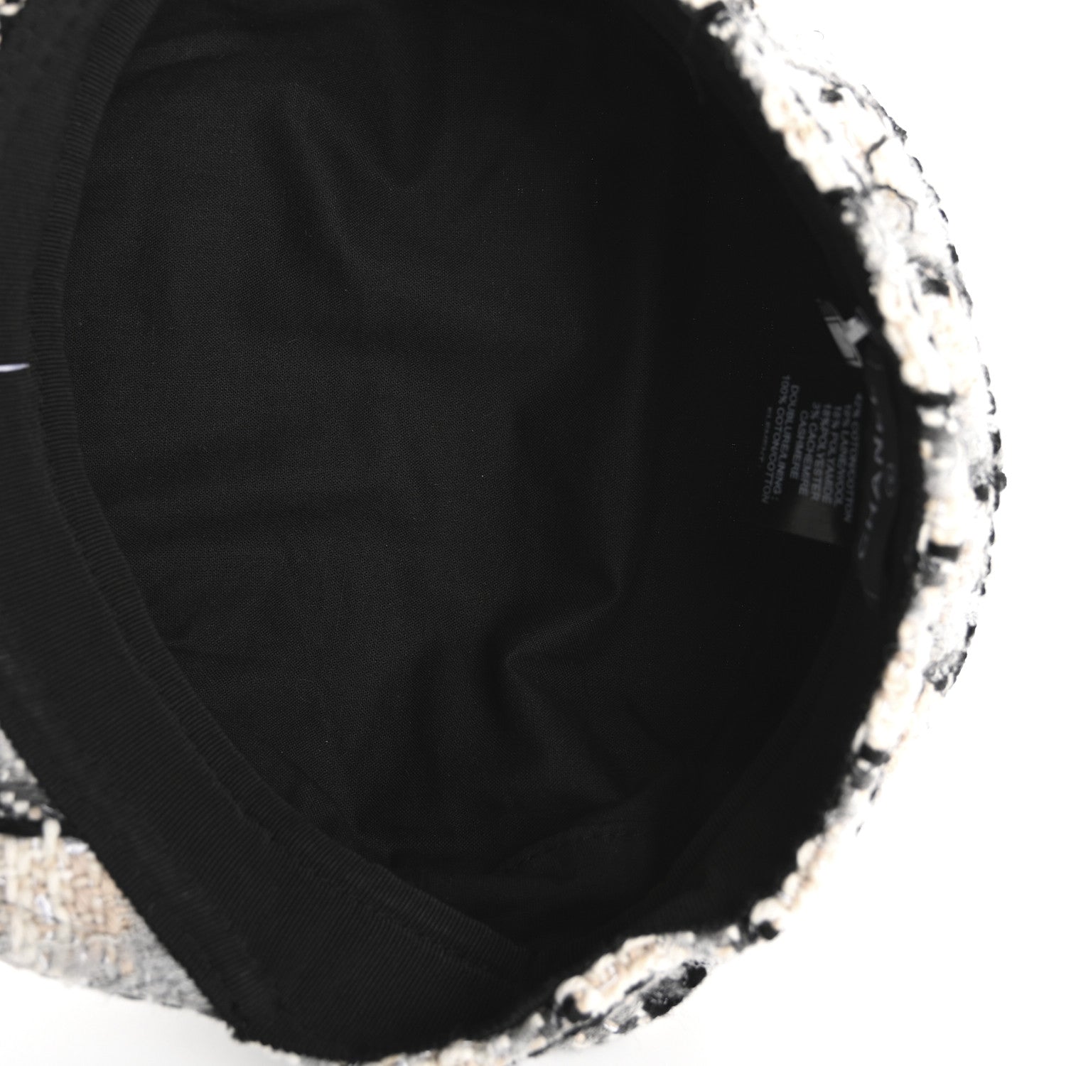 Cotton Tweed CC Beret S White Black Multicolor