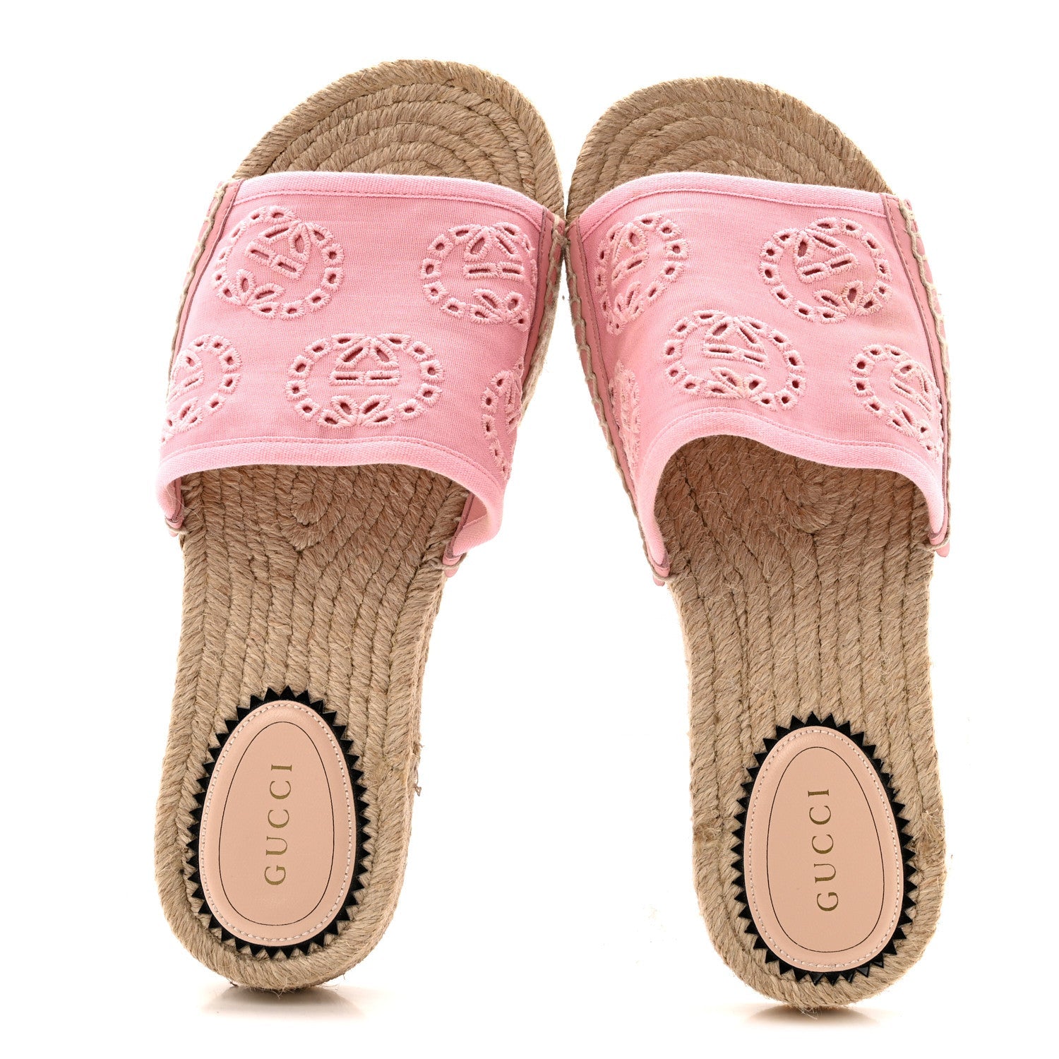 Canvas Interlocking G Damita Espadrille Sandals 37.5 Wild Rose