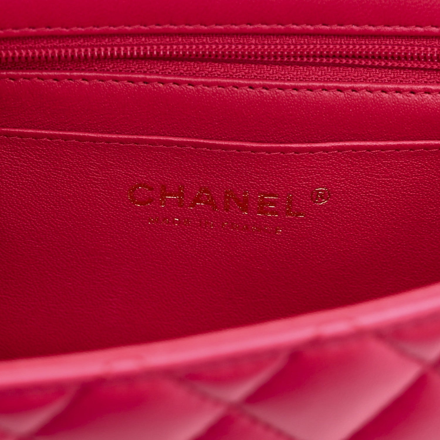 Lambskin Quilted Mini Top Handle Rectangular Flap Dark Pink