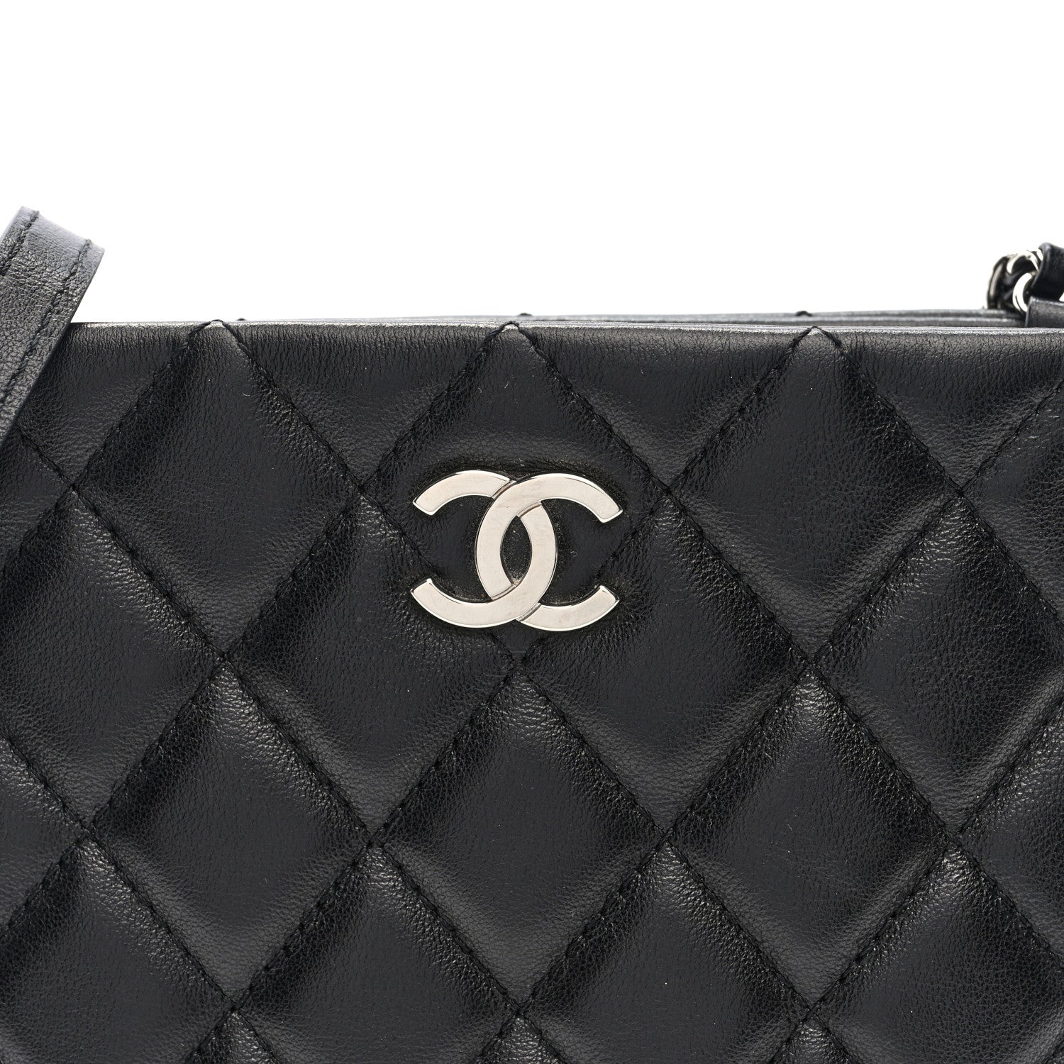 Lambskin Quilted Crossbody Bag Black