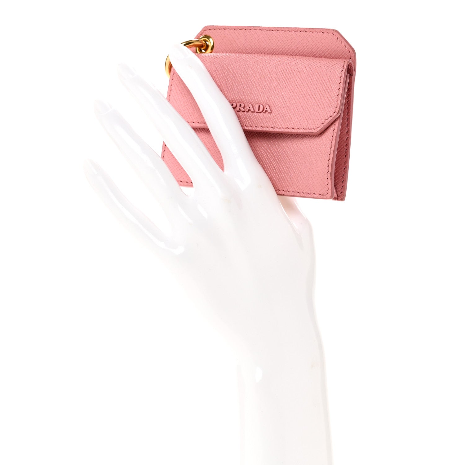 Saffiano Key Ring Card Holder Wallet Petalo