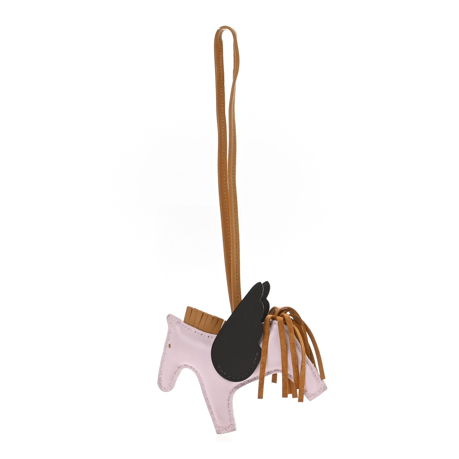 Milo Lambskin Grigri Rodeo Pegase Horse Bag Charm PM Mauve Pale Sesame Ebene
