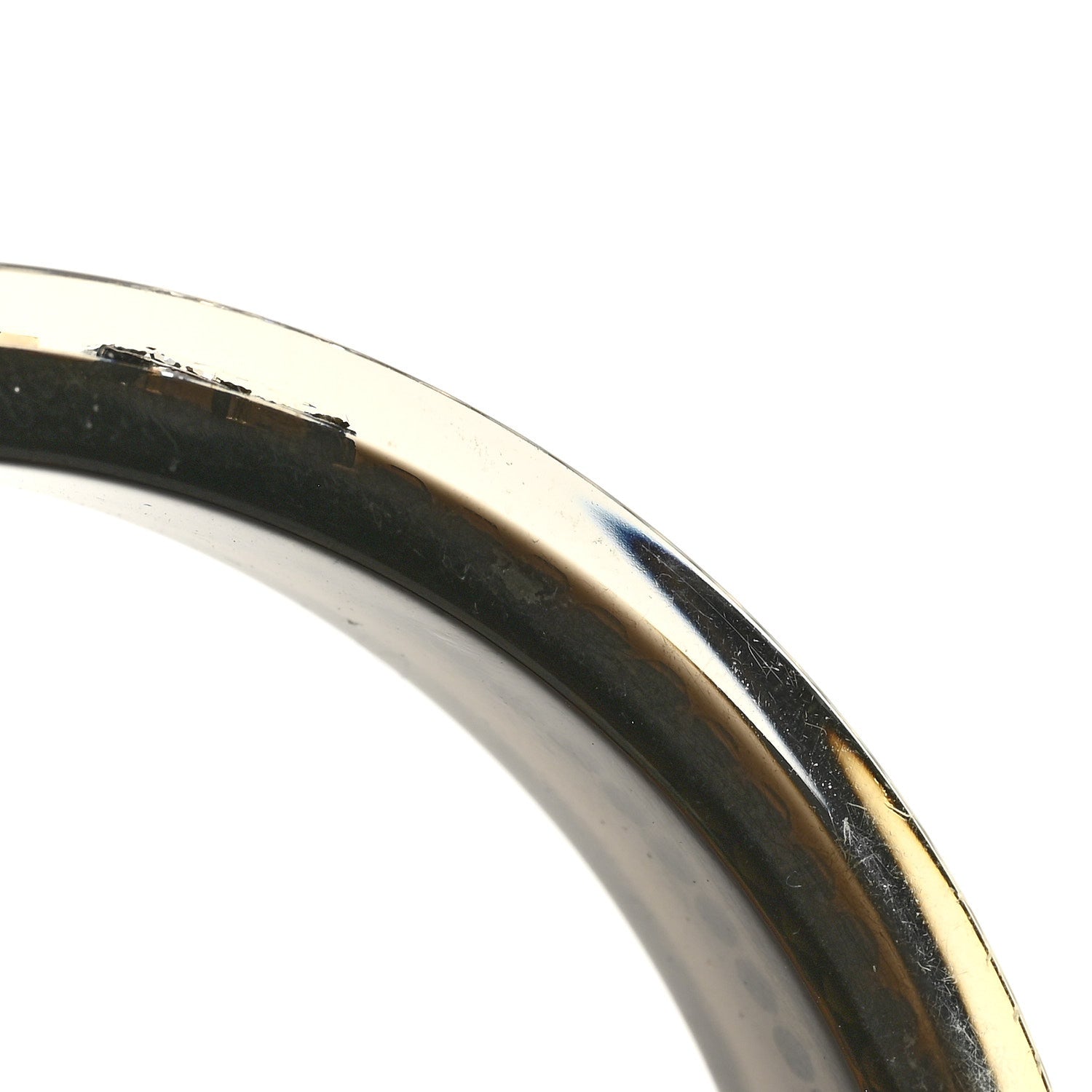Resin Crystal CC Bangle Bracelet Black