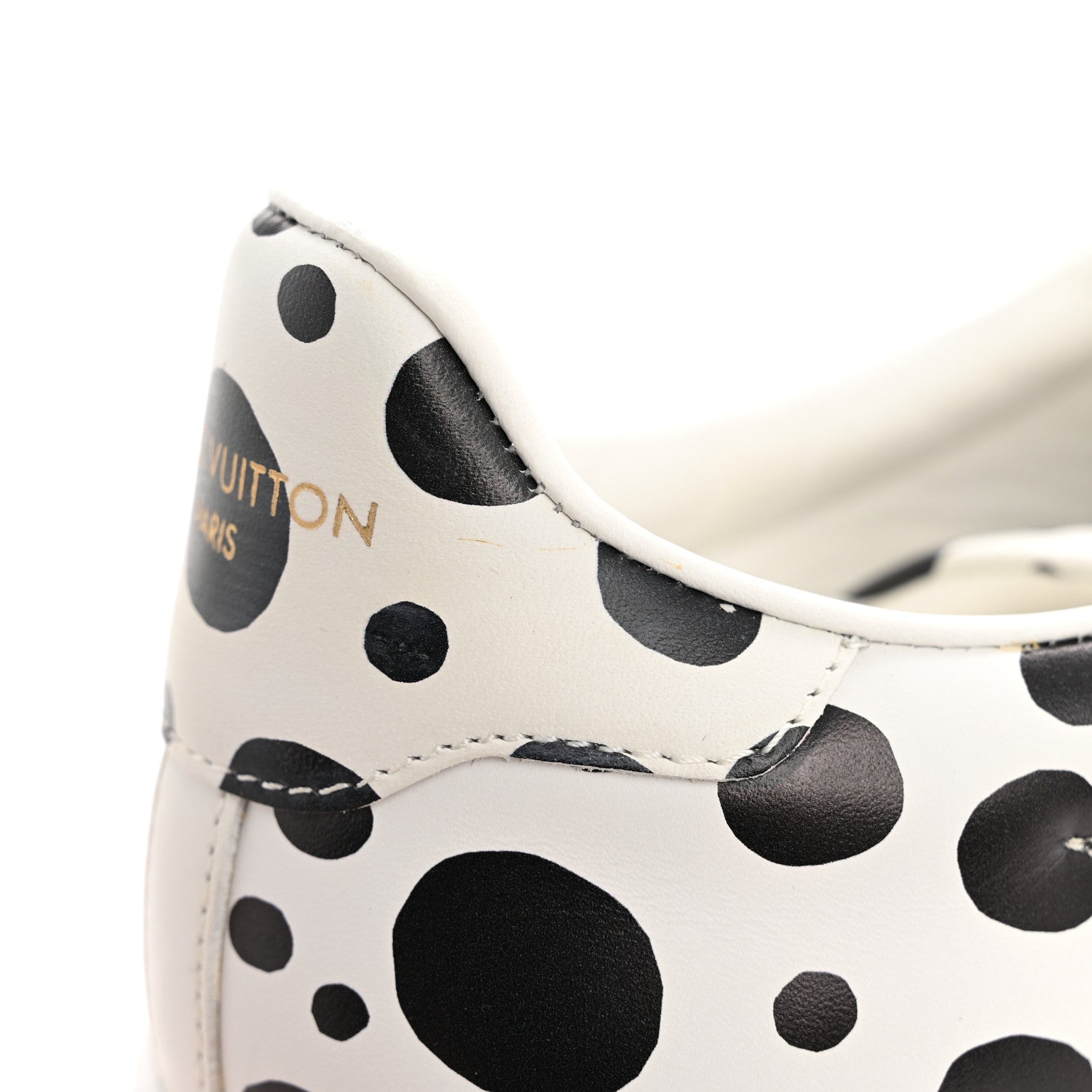 LV X YK Calfskin Printed Infinity Dots Time Out Sneakers 38 White