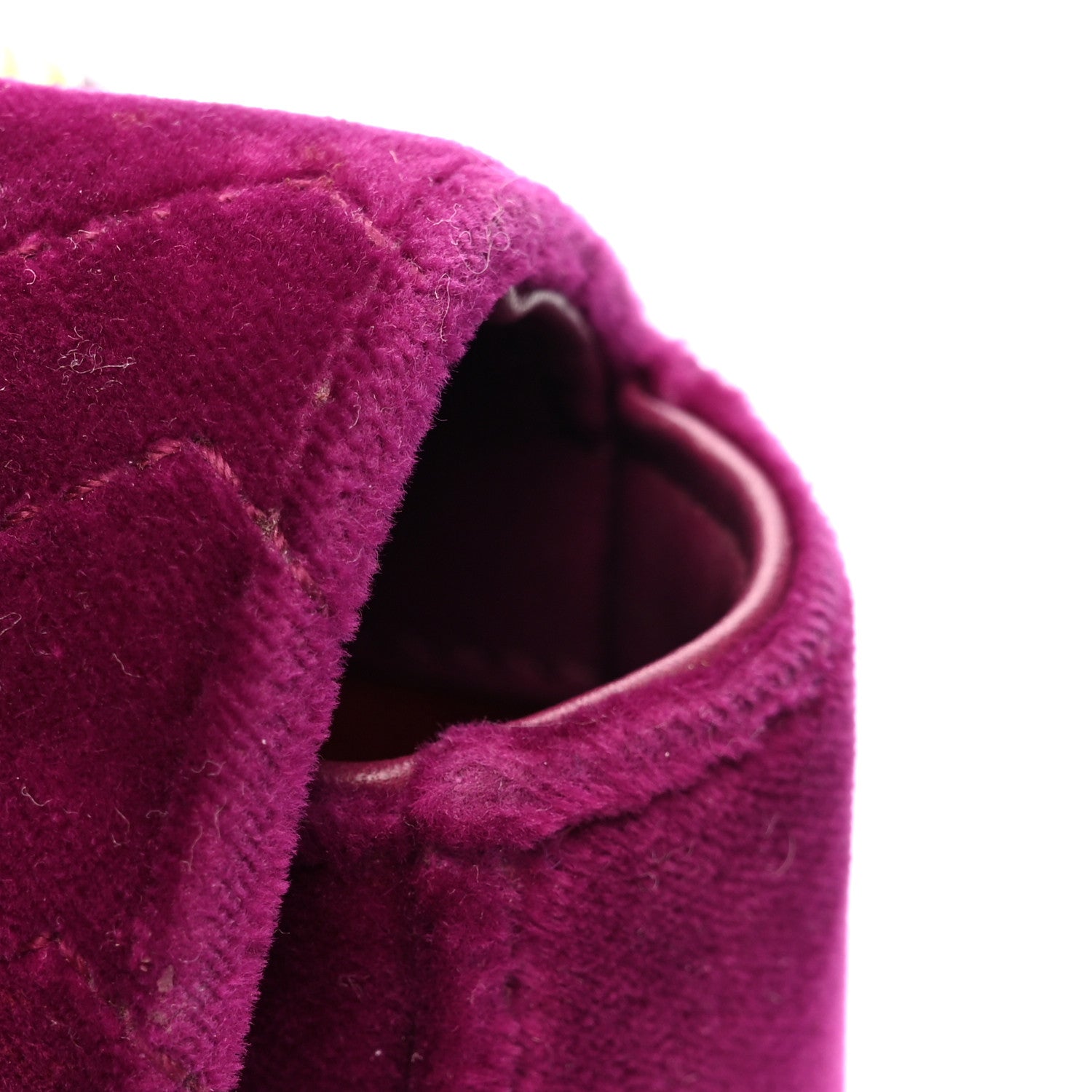 Velvet Matelasse Small GG Marmont Shoulder Bag Fuchsia Violet Cyclamen
