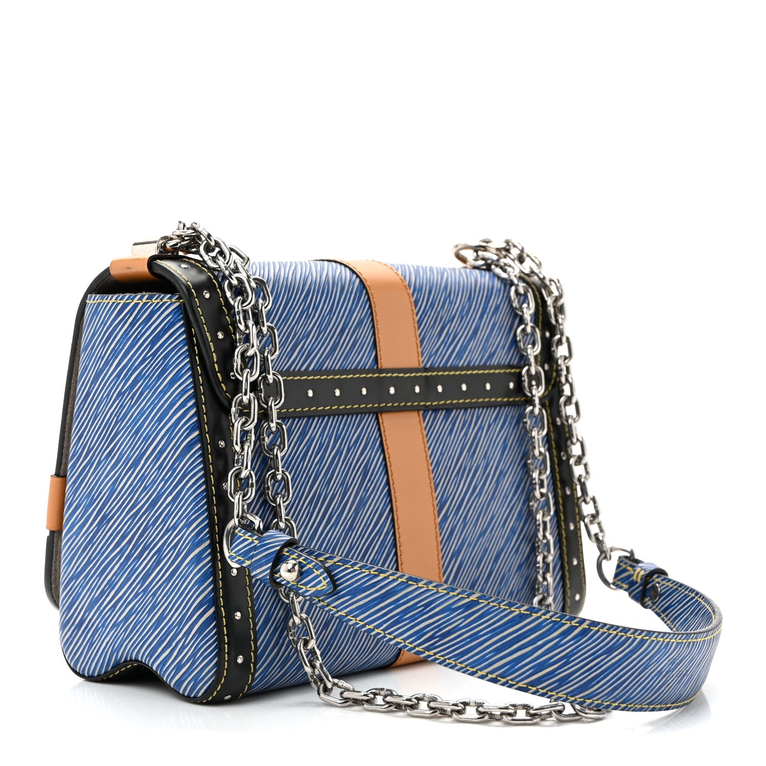 Epi Complice Trunks and Bags Twist Shoulder Bag MM Denim Light