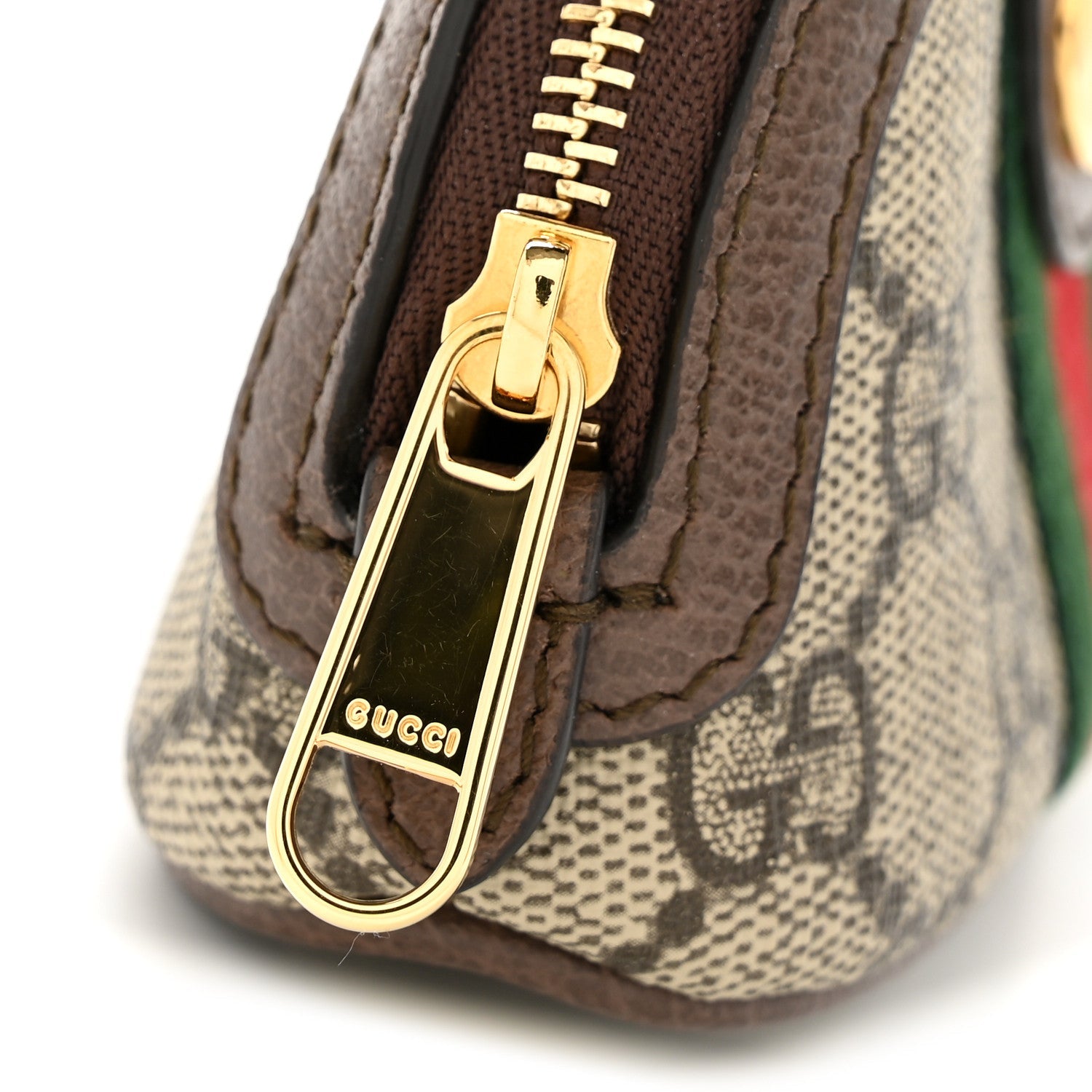 GG Supreme Monogram Web Ophidia Dome Key Pouch Beige New Acero